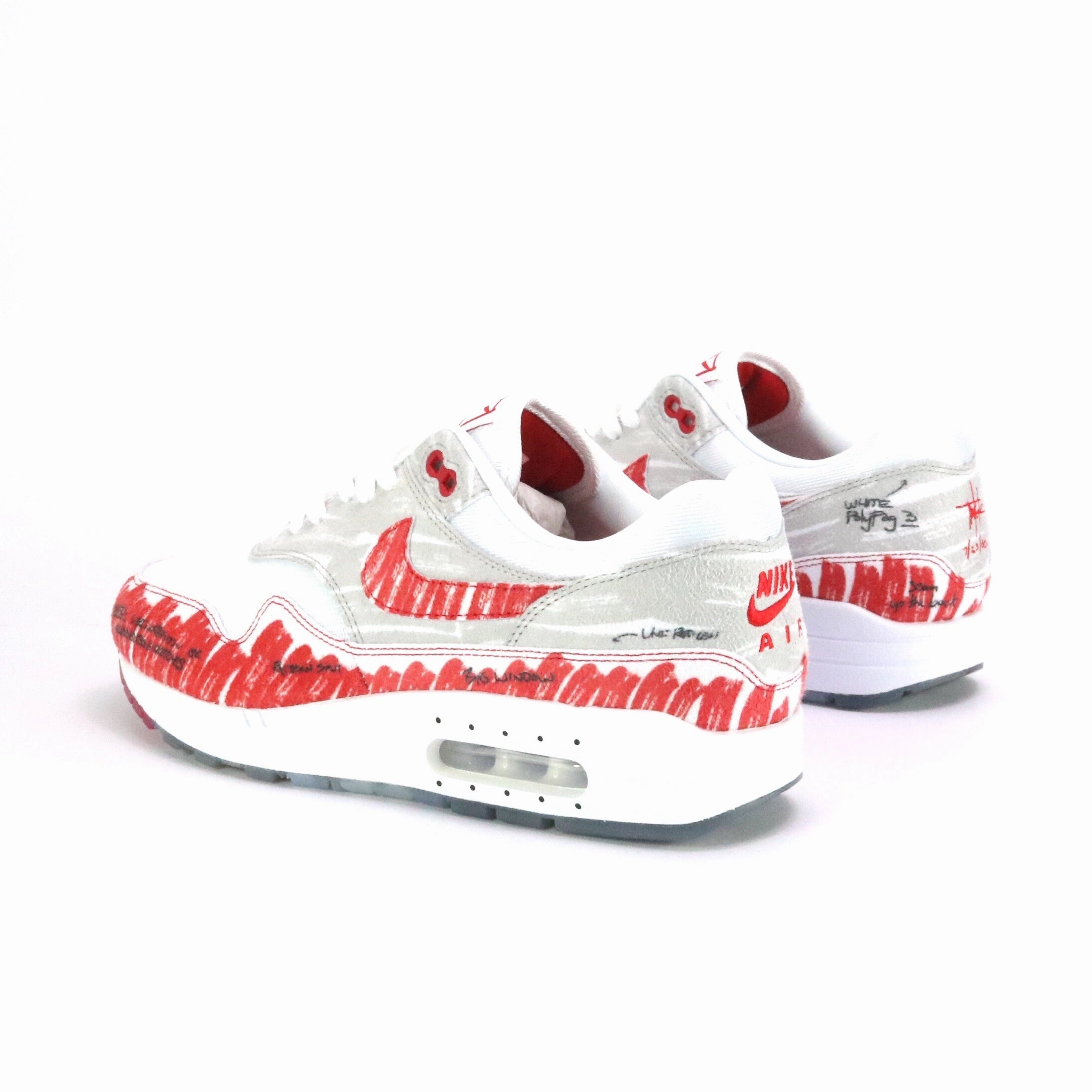 Nike Air Max 1 Tinker Sketch to Shelf White Sport Red Black Neutral Grey Modern Sneakers