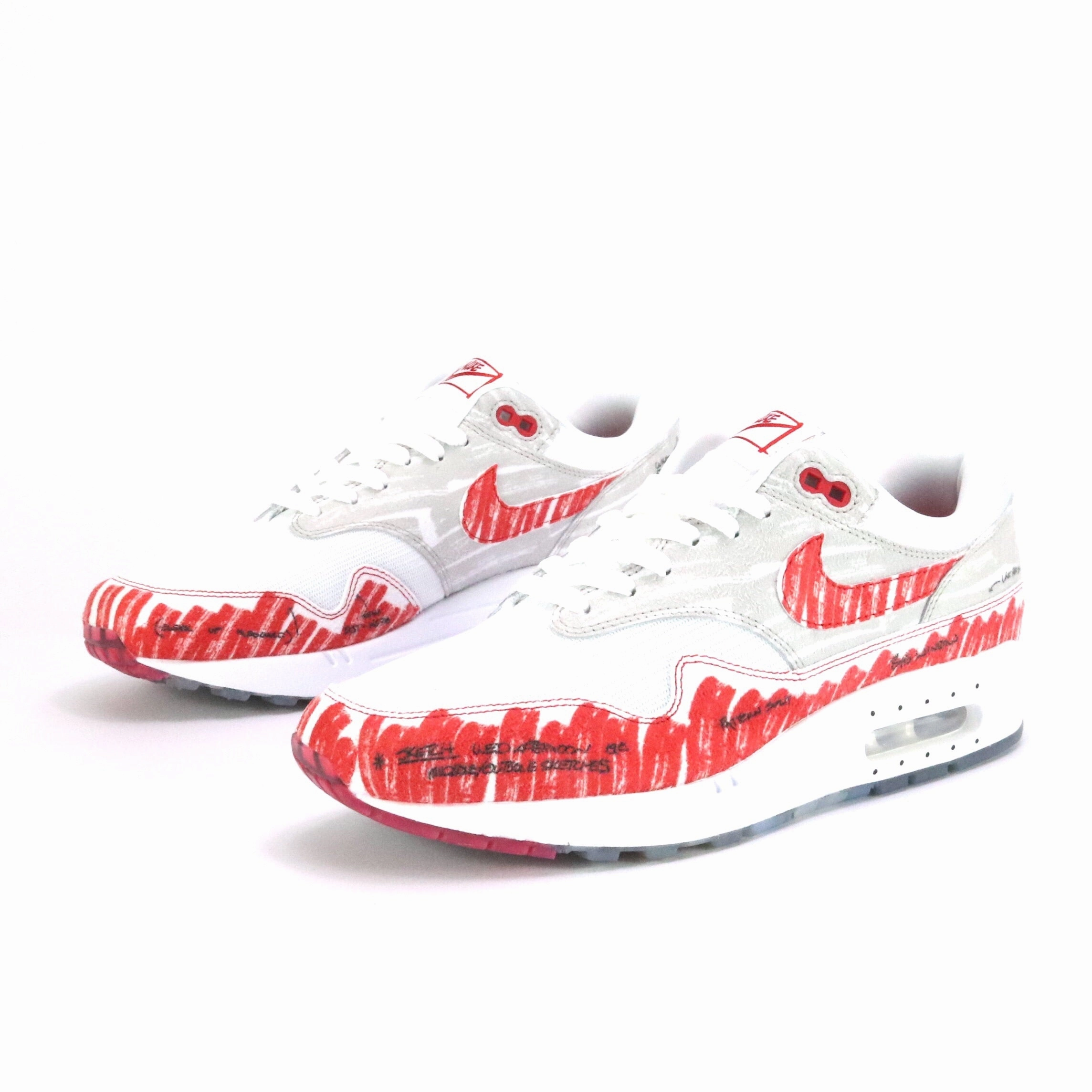 Nike Air Max 1 Tinker Sketch to Shelf White Sport Red Black Neutral Grey Nike training shoes with flexible soles