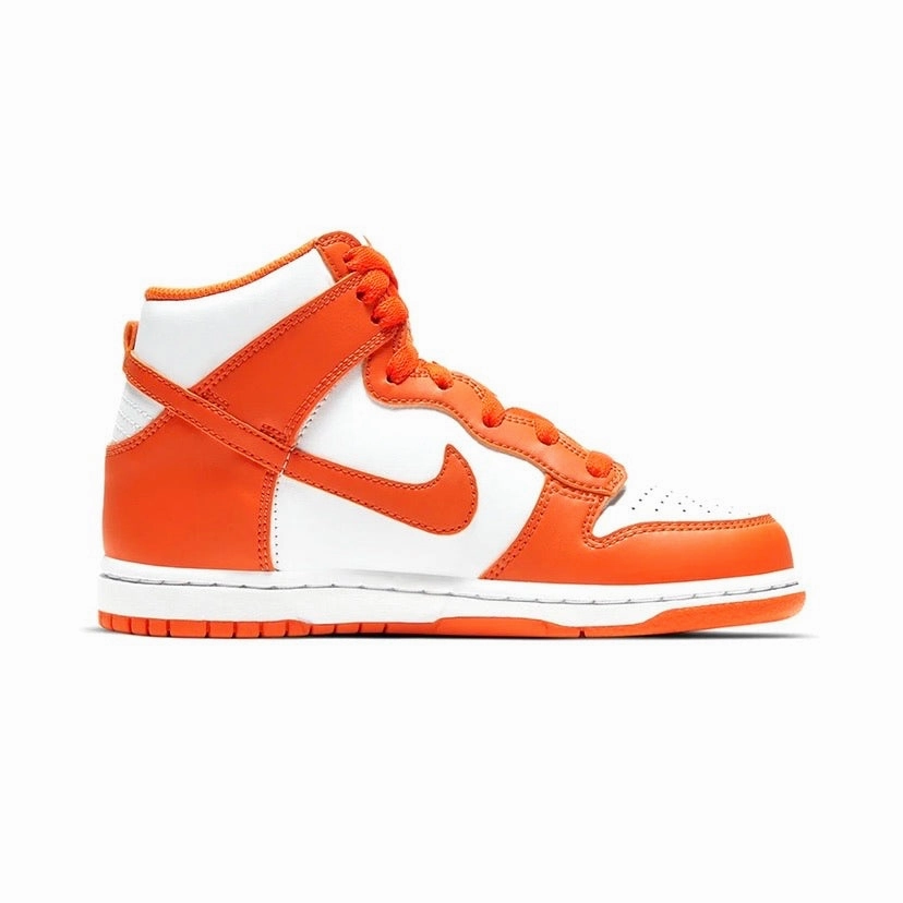 Nike Dunk Hi Retro GS Syracuse White Orange Blaze White Modern Sneakers