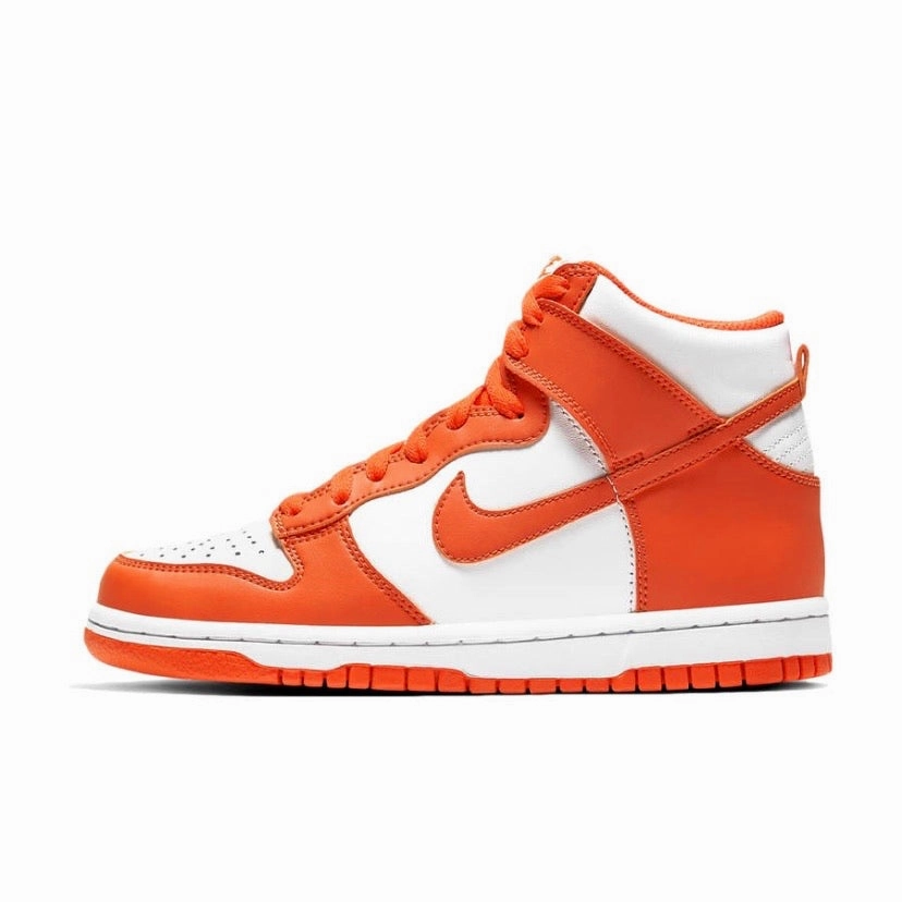 Nike Dunk Hi Retro GS Syracuse White Orange Blaze White Modern Sneakers