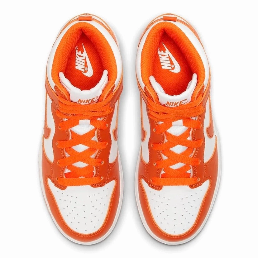 Nike Dunk Hi Retro GS Syracuse White Orange Blaze White Modern Sneakers