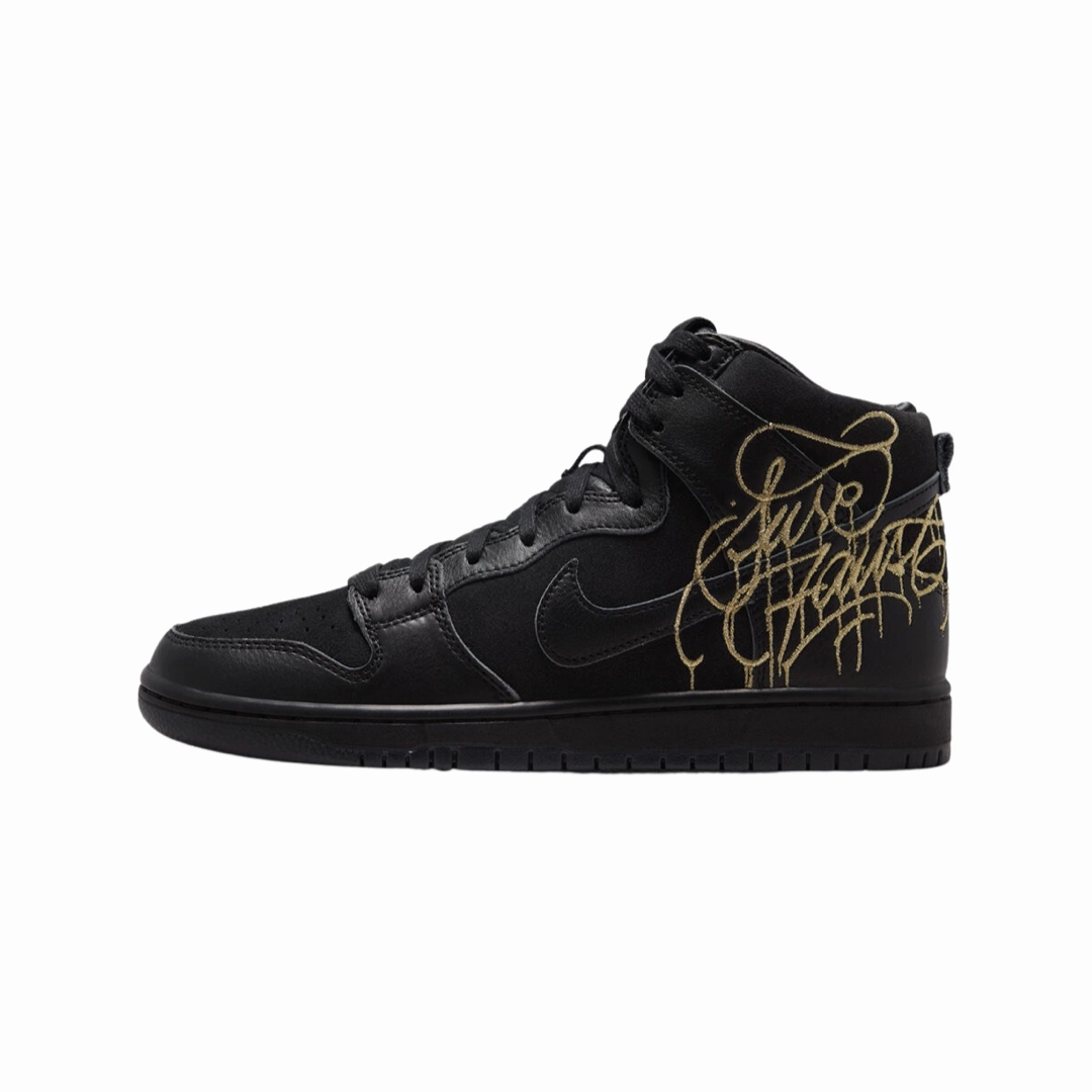 Nike SB Dunk Hi Black Metallic Gold Nike casual sneakers with modern design