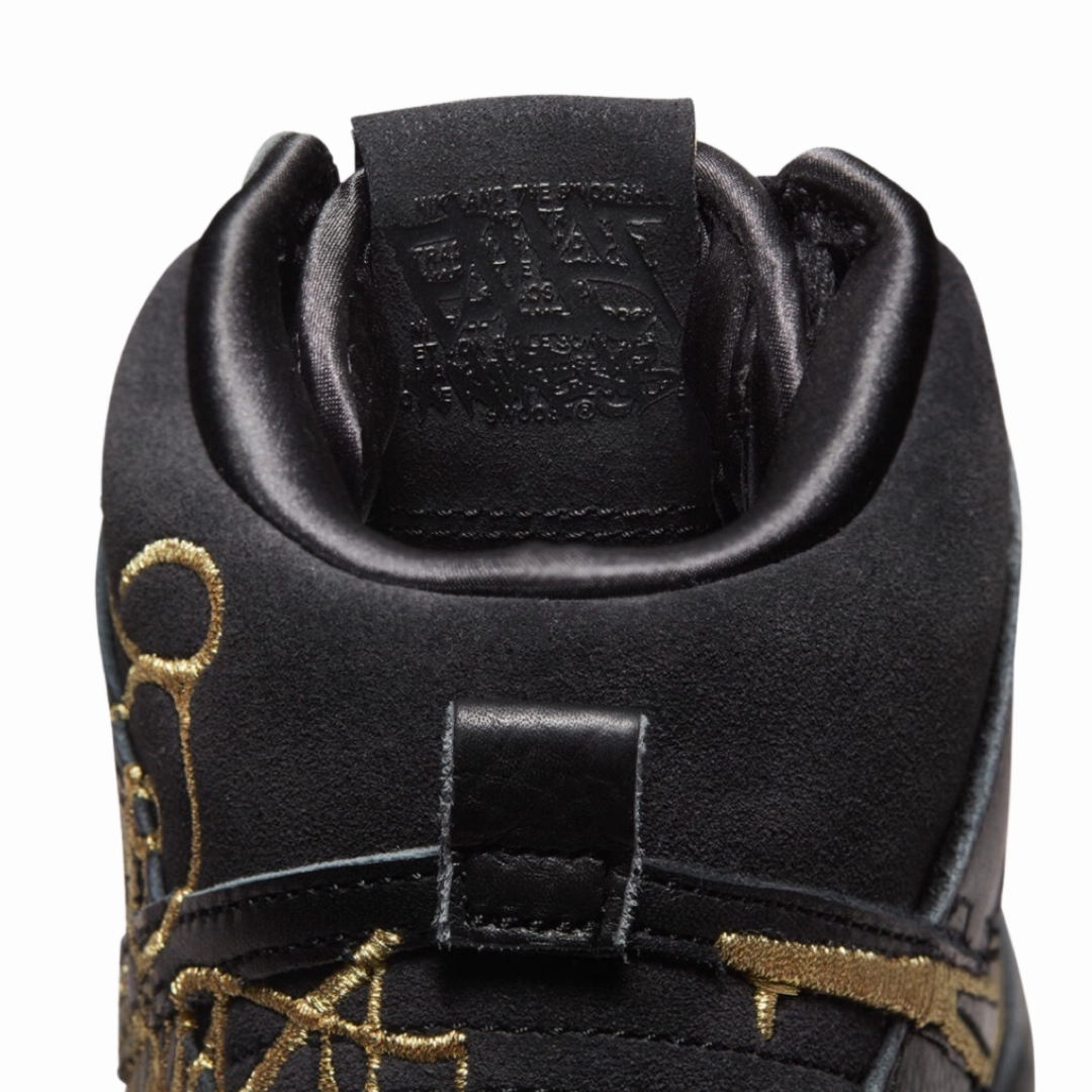 Nike SB Dunk Hi Black Metallic Gold Street Shoes