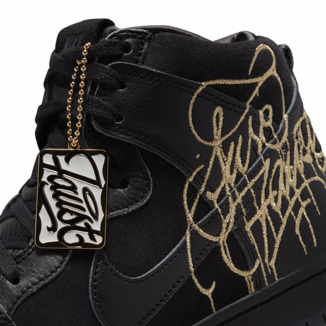 Nike SB Dunk Hi Black Metallic Gold Street Shoes