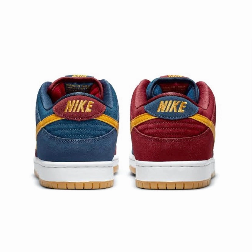 Nike SB Dunk Low Pro Premium Barcelona Navy University Gold Gym Red Street Shoes