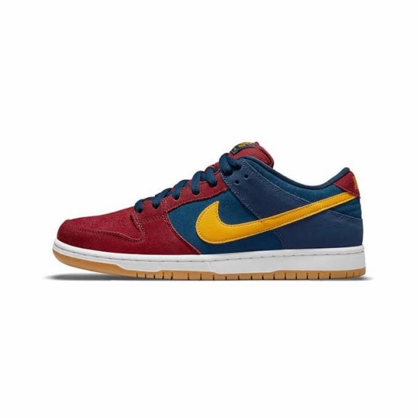 Nike SB Dunk Low Pro Premium Barcelona Navy University Gold Gym Red Street Shoes