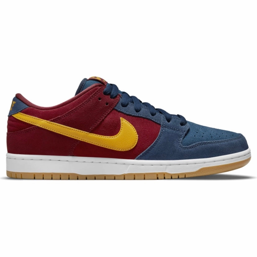 Nike SB Dunk Low Pro Premium Barcelona Navy University Gold Gym Red Street Shoes