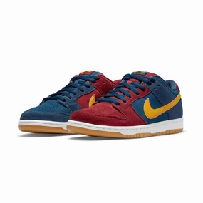 Nike SB Dunk Low Pro Premium Barcelona Navy University Gold Gym Red Nike casual sneakers with modern design