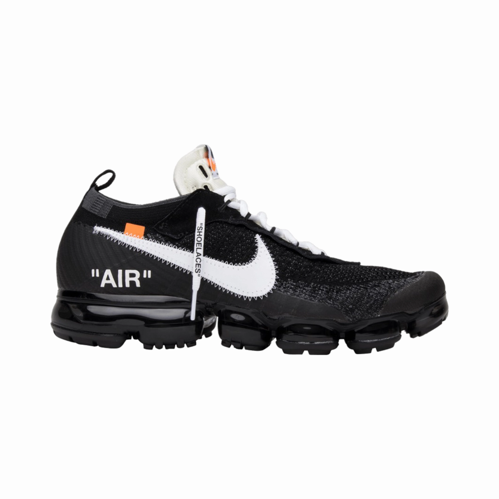 Off White x Nike Air Max Vapormax FK Flyknit Black White Clear Street Shoes
