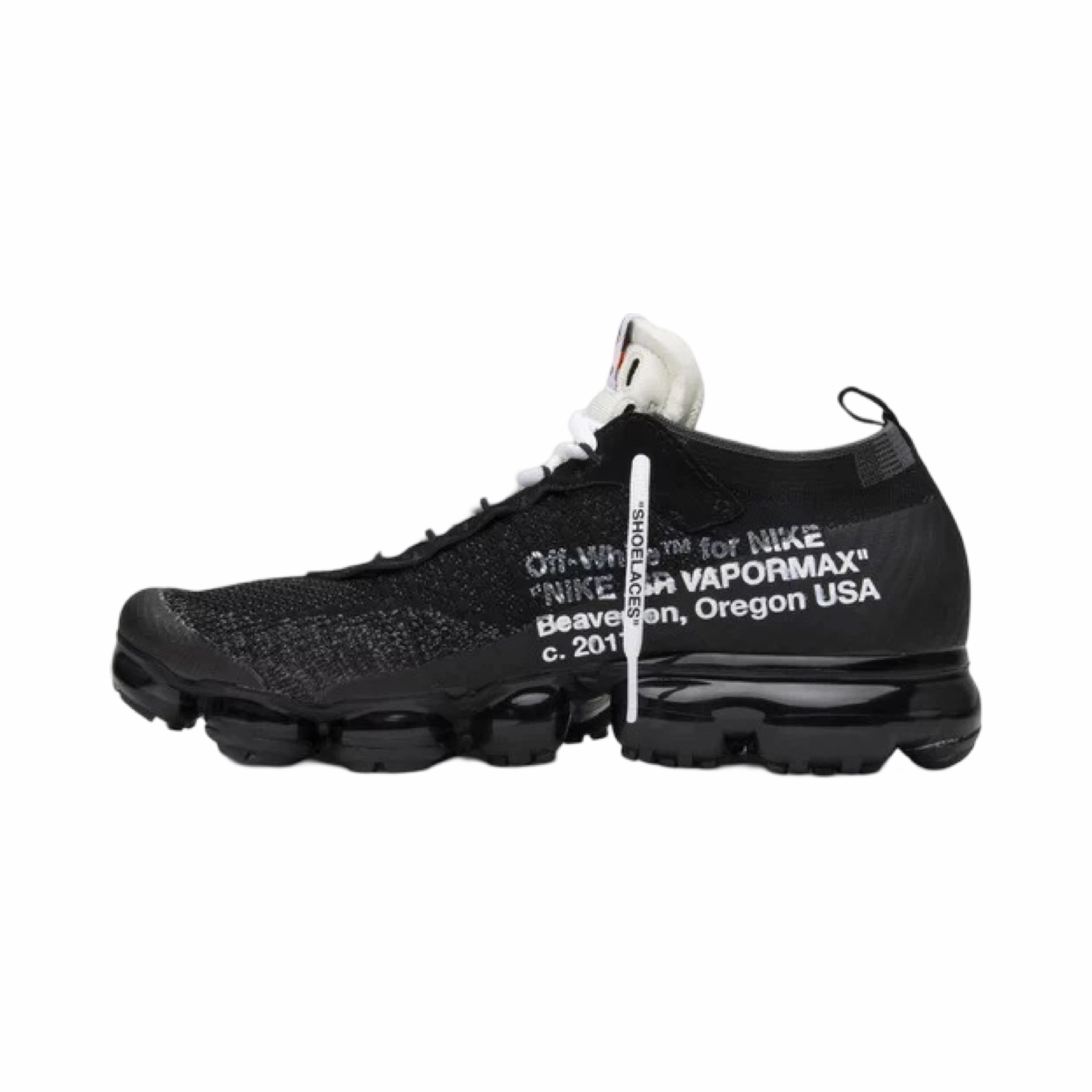 Off White x Nike Air Max Vapormax FK Flyknit Black White Clear Street Shoes