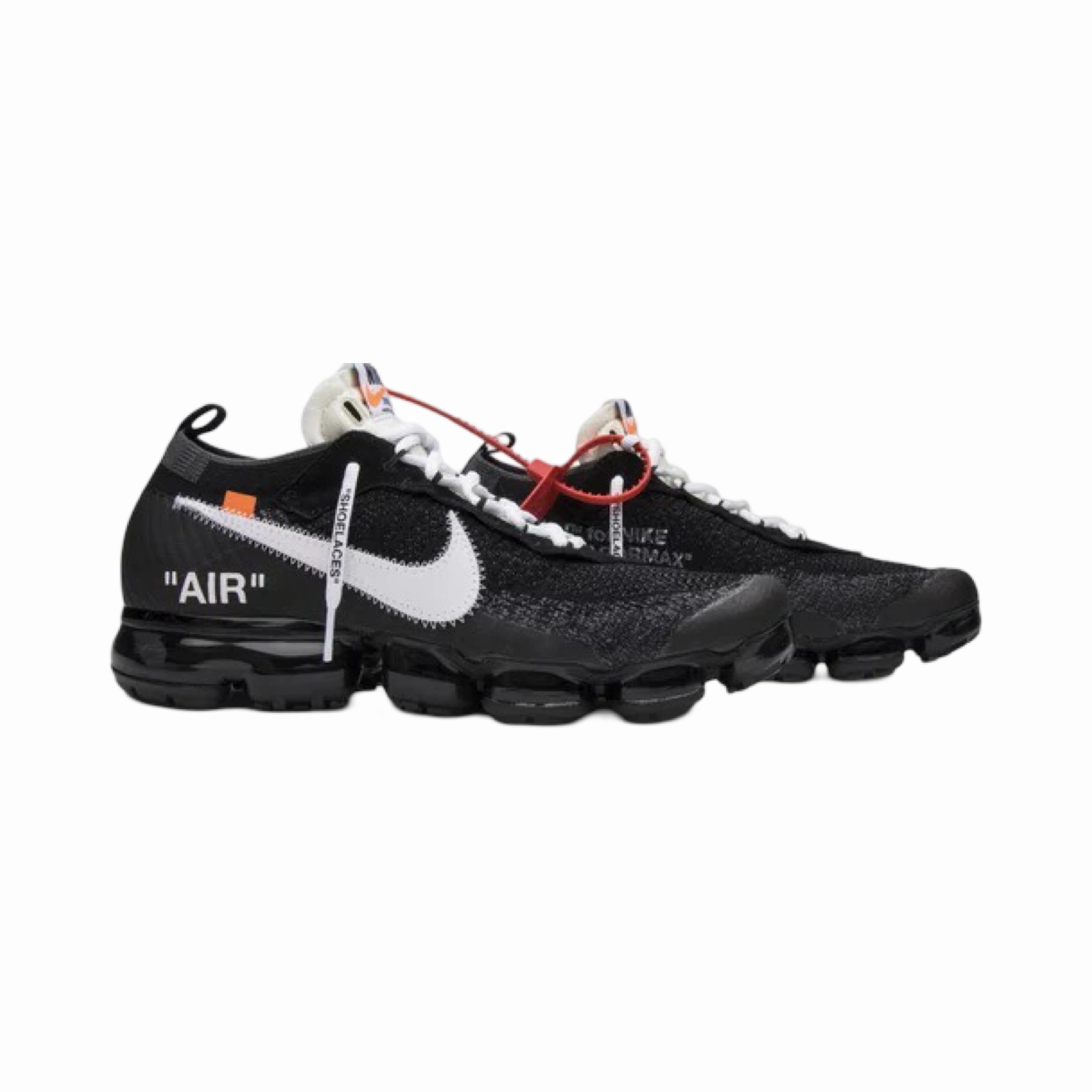 Off White x Nike Air Max Vapormax FK Flyknit Black White Clear Street Shoes