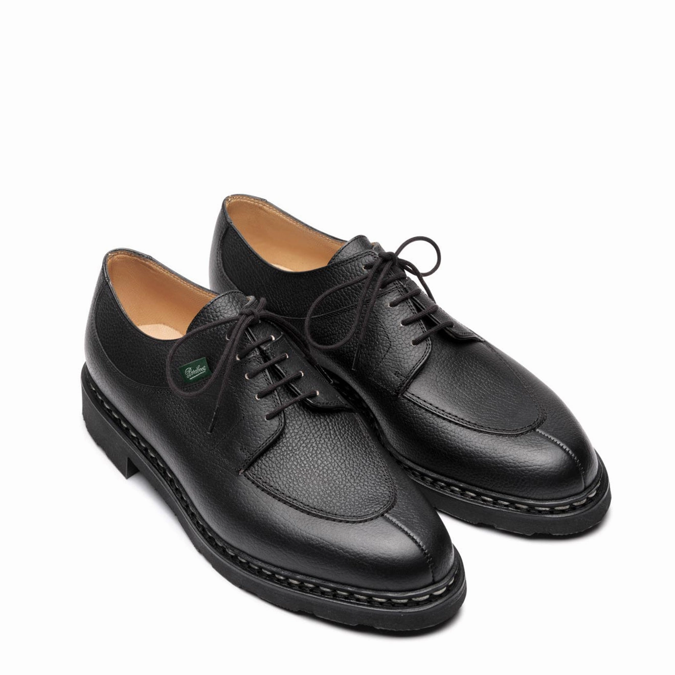 Paraboot Avignon Shoe Grained Black Leather Classic Leather Loafers