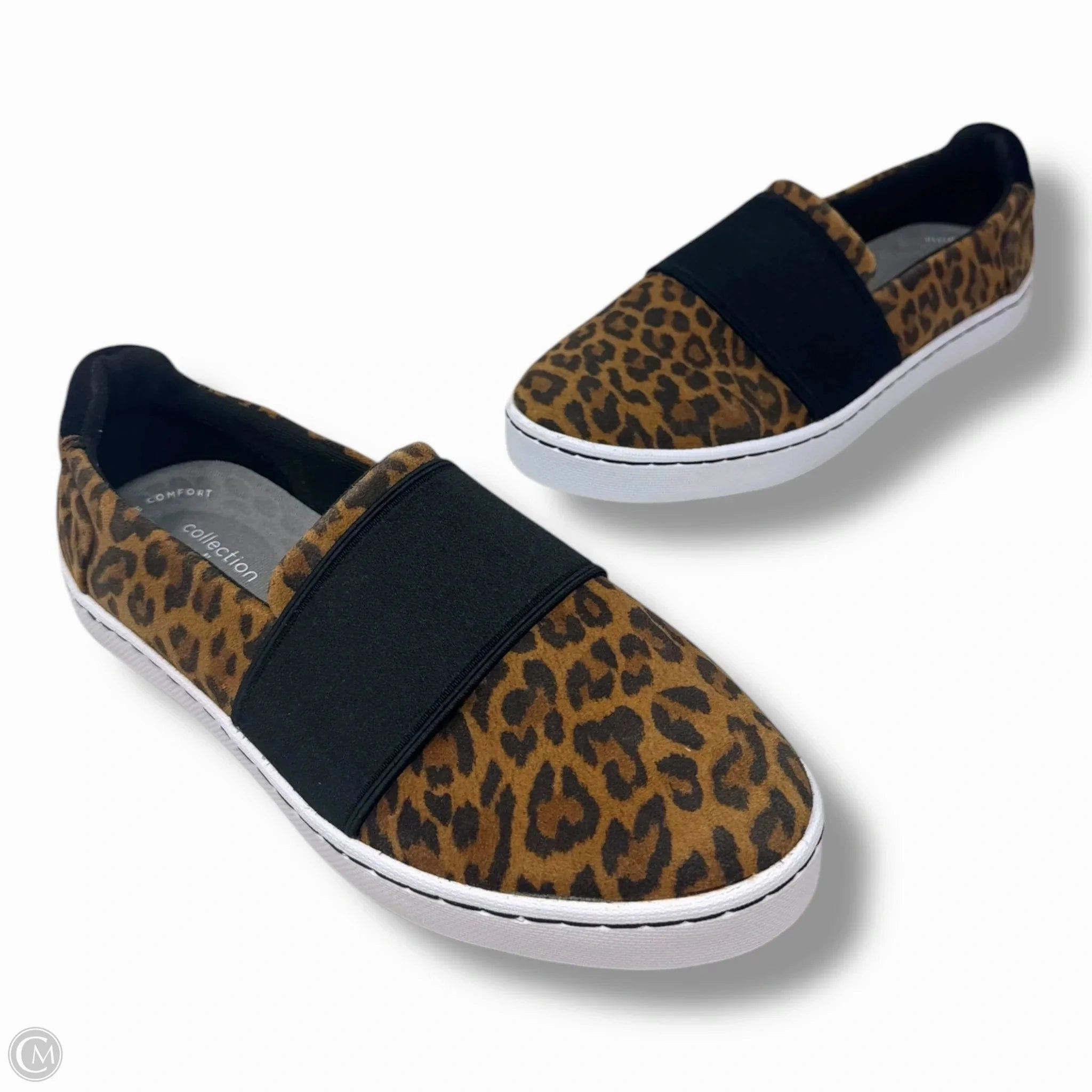 Pawley Wes Womens Suede Slip-On Sneakers By Clarks In Leopard Print, Size: 7 Leather Footwear