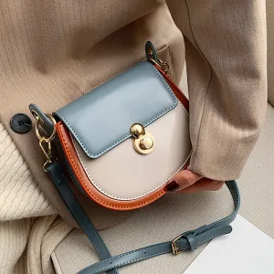 PU Leather Contrast Color Crossbody Bags For Women 2020 Fashion Small Shoulder Bag Female Handbags And Purses Travel Bags Fashion Nova Bags
