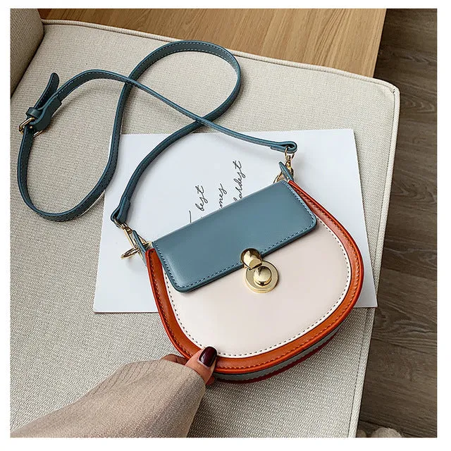 PU Leather Contrast Color Crossbody Bags For Women 2020 Fashion Small Shoulder Bag Female Handbags And Purses Travel Bags Fashion Nova Bags