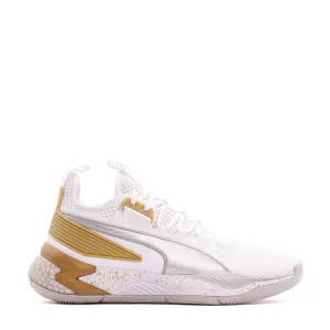 Puma Basketball Uproar Hybrid Court White Metallic Silver Men 192775-09 Puma performance shoe models