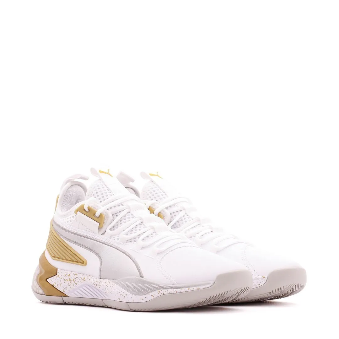 Puma Basketball Uproar Hybrid Court White Metallic Silver Men 192775-09 Puma casual footwear shots