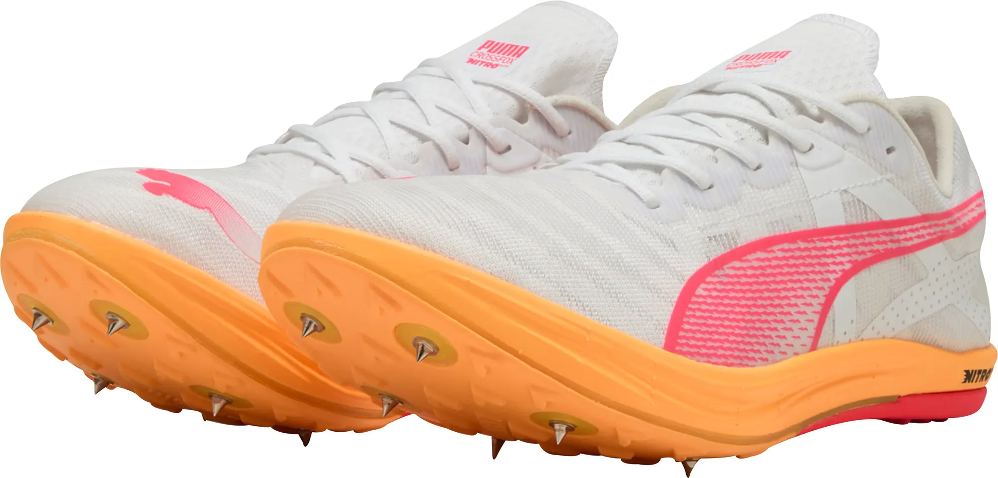 Puma Crossfox Nitro Elite Cross Country Running Spikes - White Cozy Footwear