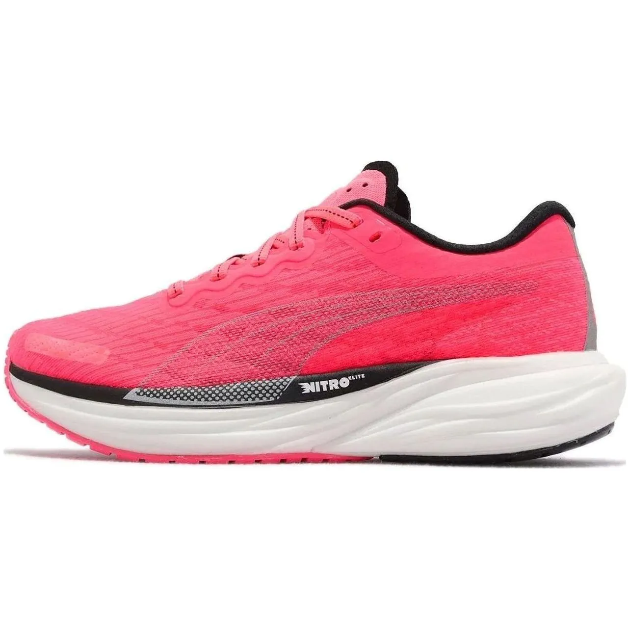 Puma Deviate Nitro 2 Womens Running Shoes - Pink Puma sport shoes with bold branding