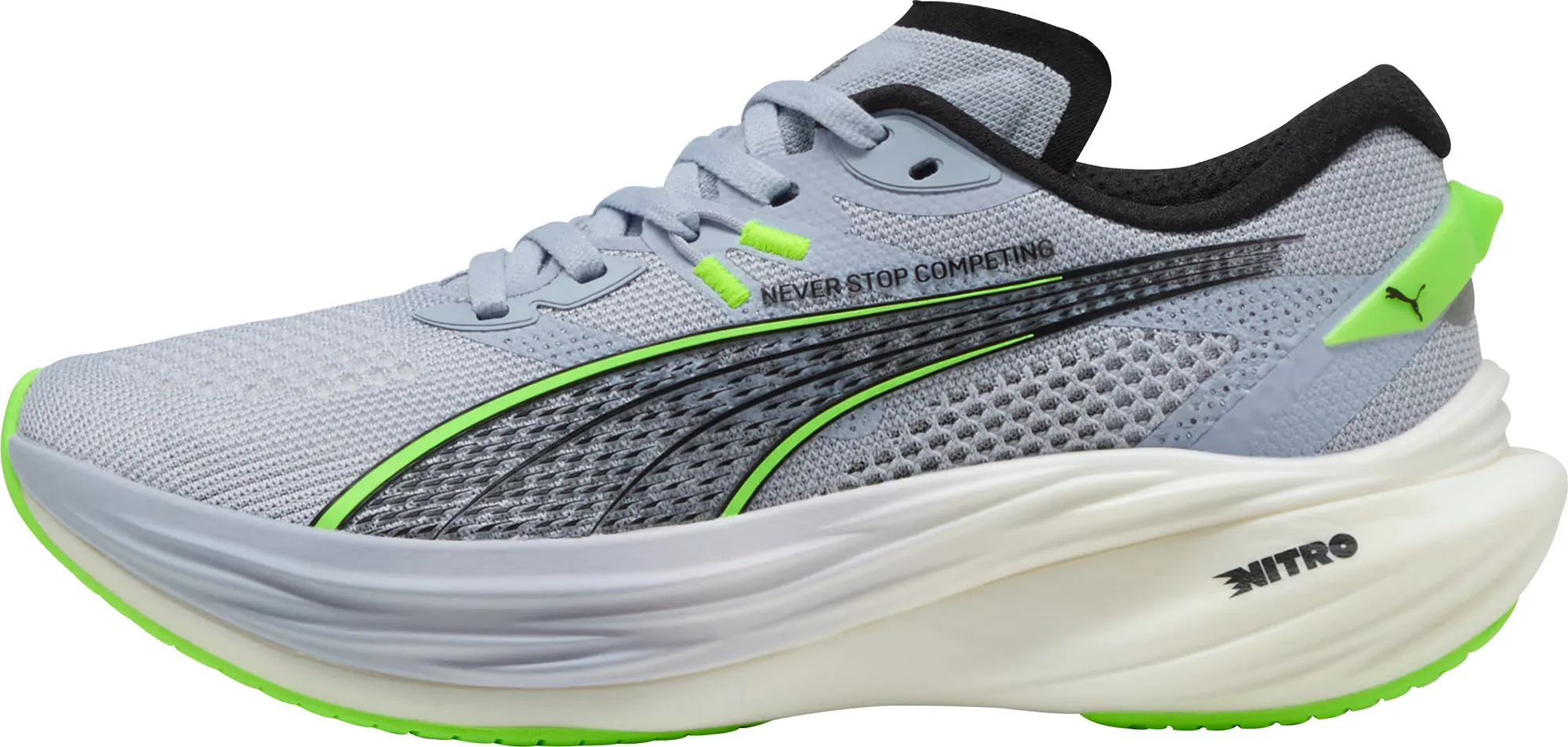 Puma Deviate Nitro 3 HYROX Womens Running Shoes - Blue Puma sport shoes with bold branding
