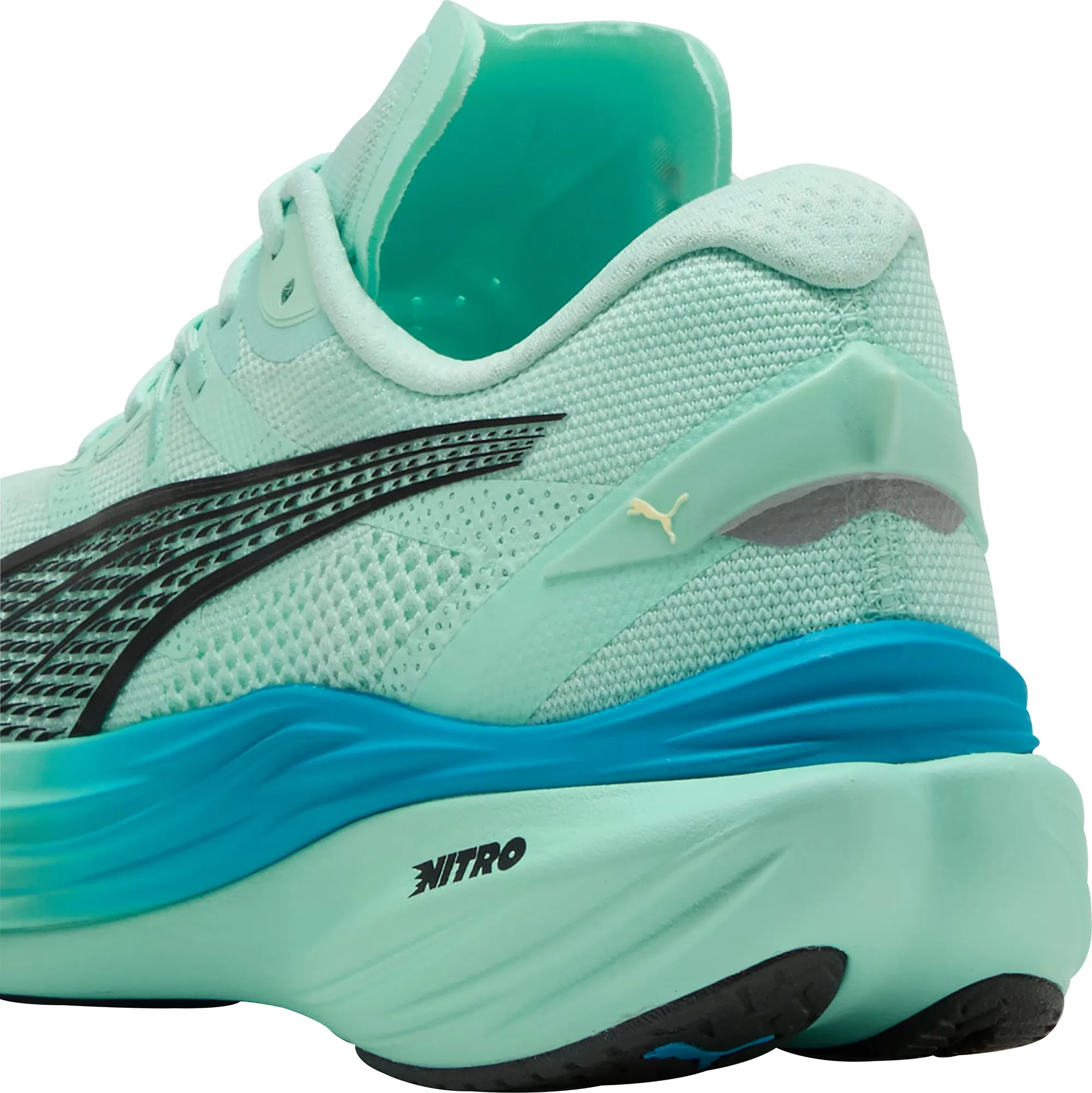 Puma Deviate Nitro 3 Mens Running Shoes - Green Cozy Footwear