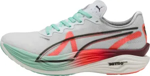 Puma Deviate Nitro Elite 3 HYROX Womens Running Shoes - White Puma sport shoes with bold branding