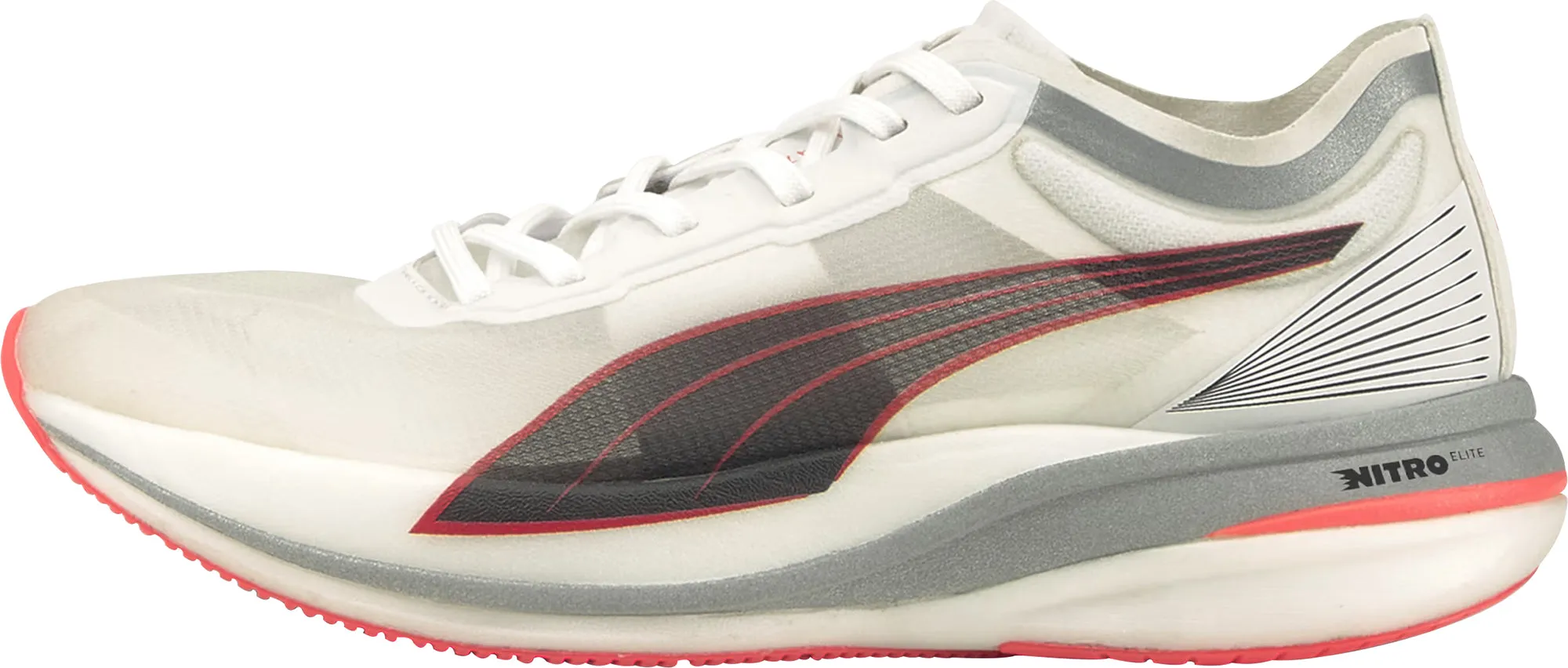 Puma Deviate Nitro Elite Racer Womens Running Shoes - White Puma athletic shoes for urban lifestyle