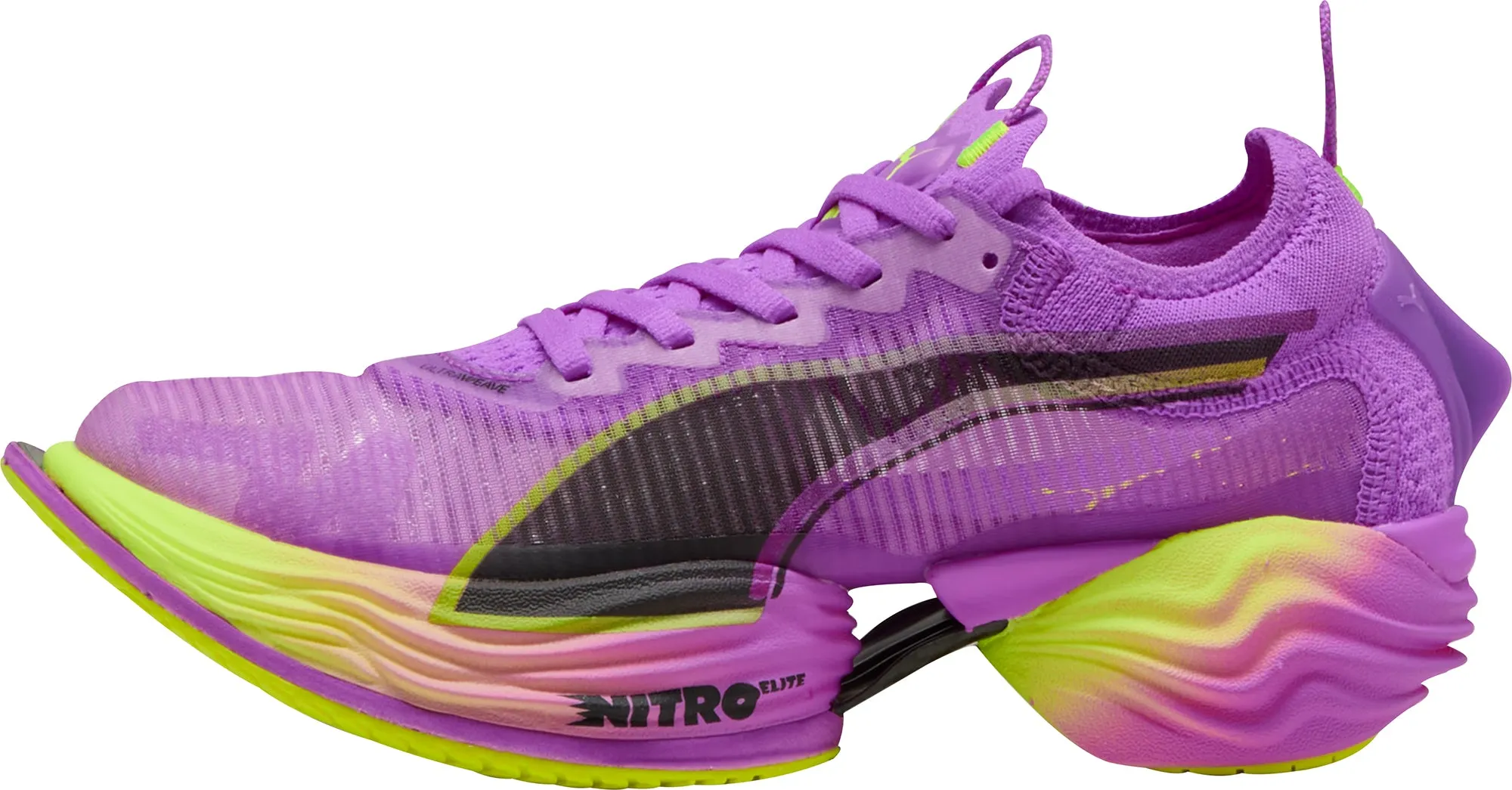 Puma Fast-R Nitro Elite 2 Womens Running Shoes - Purple Puma sport shoes with bold branding