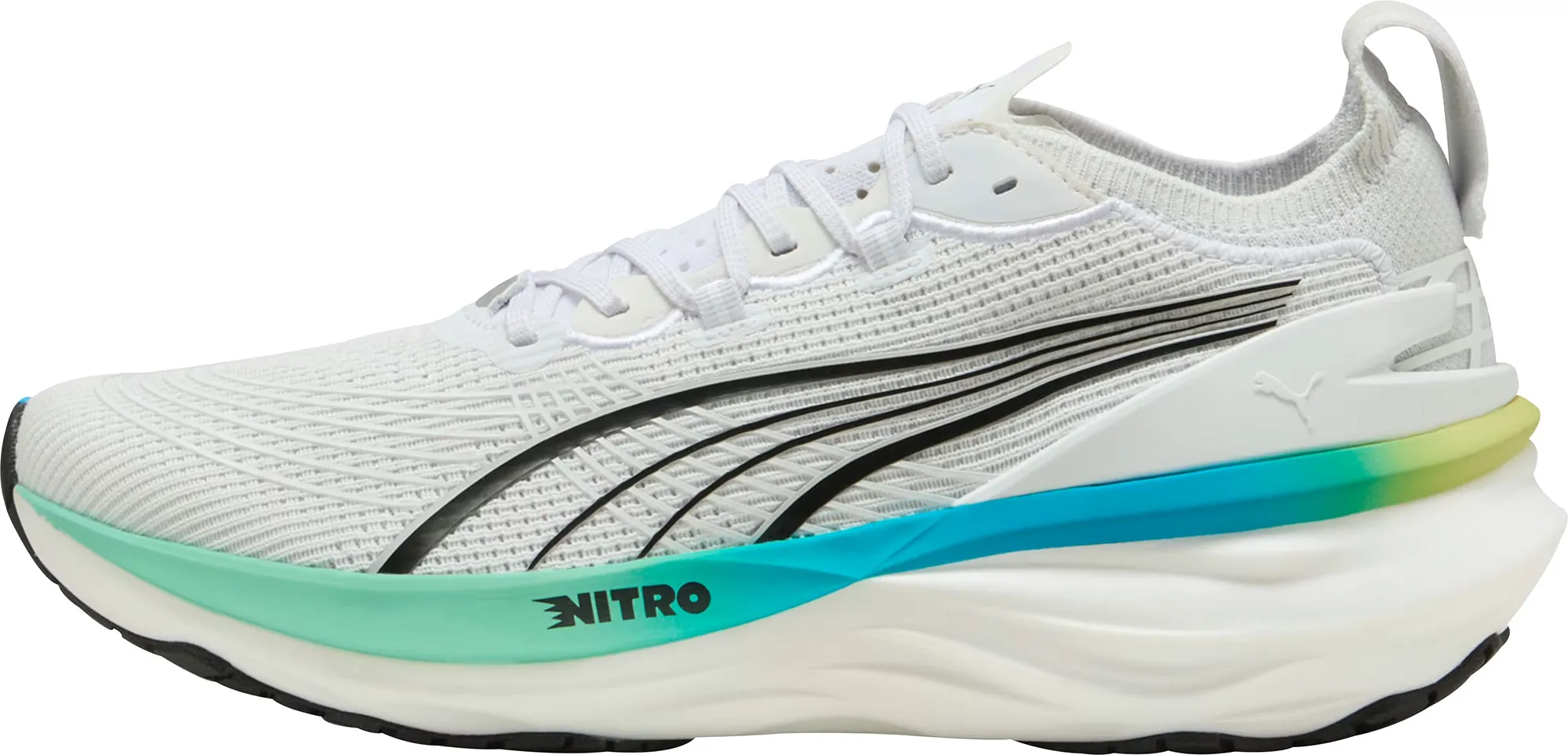 Puma ForeverRun Nitro 2 Mens Running Shoes - White Puma sport shoes with bold branding