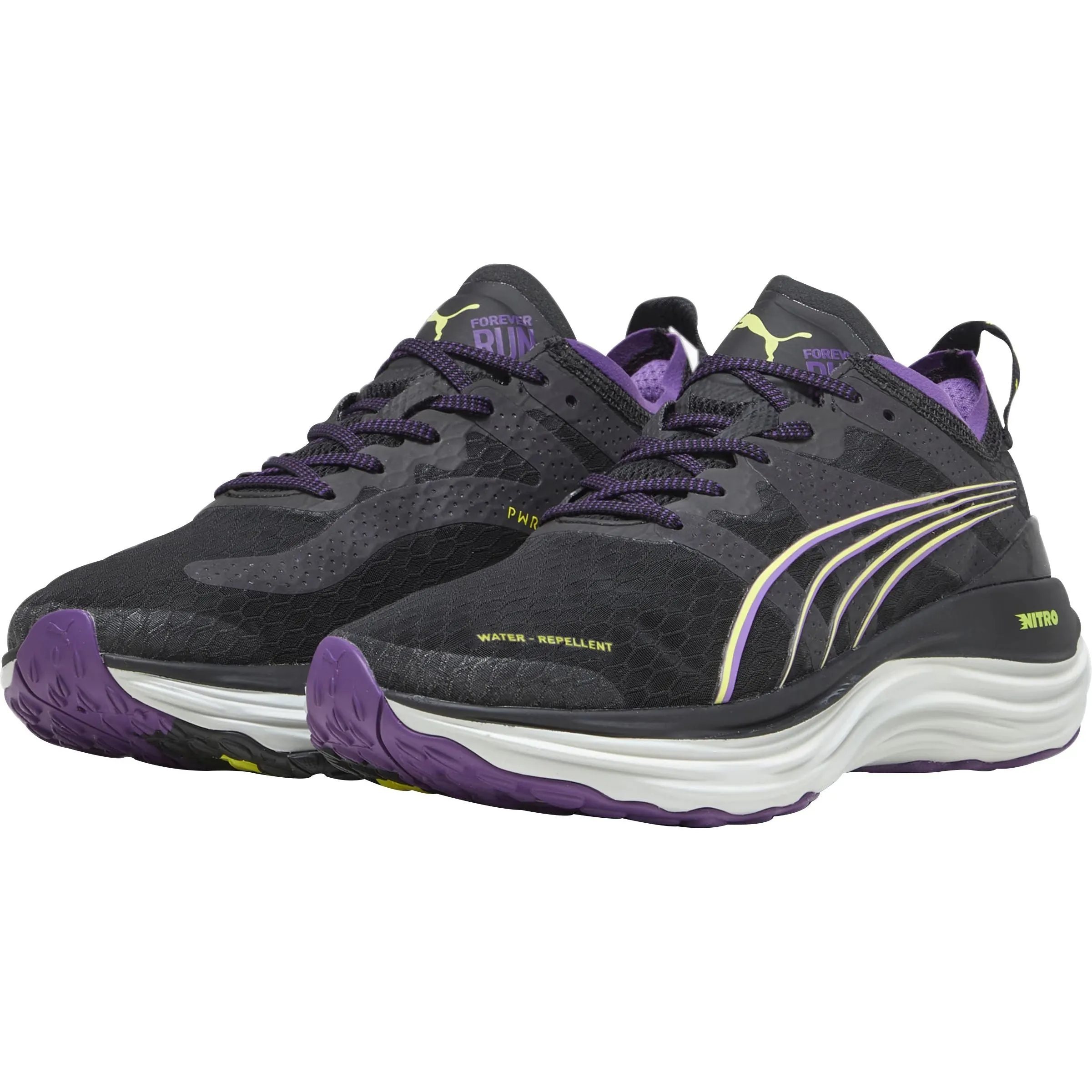 Puma ForeverRun Nitro WTR Womens Running Shoes - Black Cozy Footwear