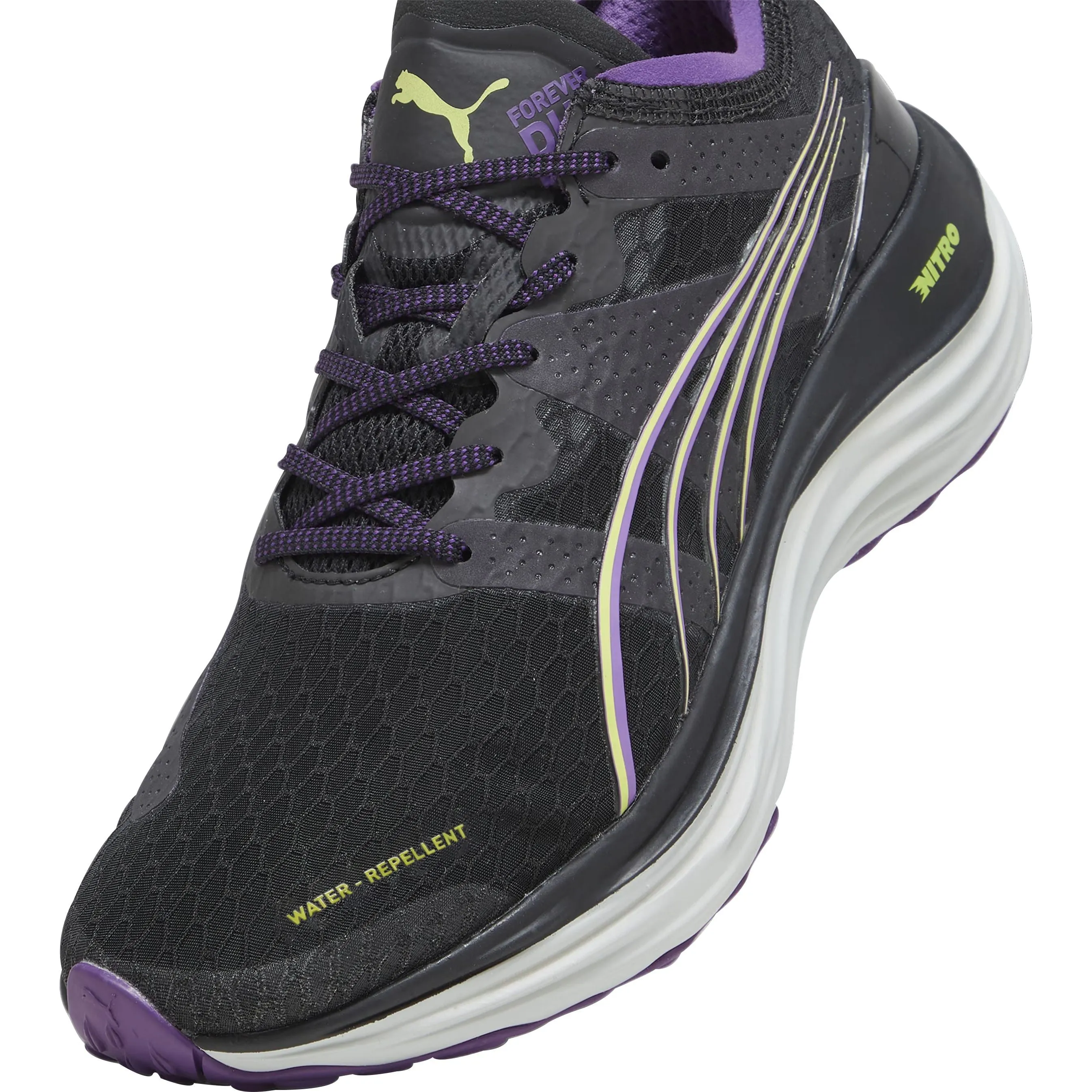 Puma ForeverRun Nitro WTR Womens Running Shoes - Black Cozy Footwear