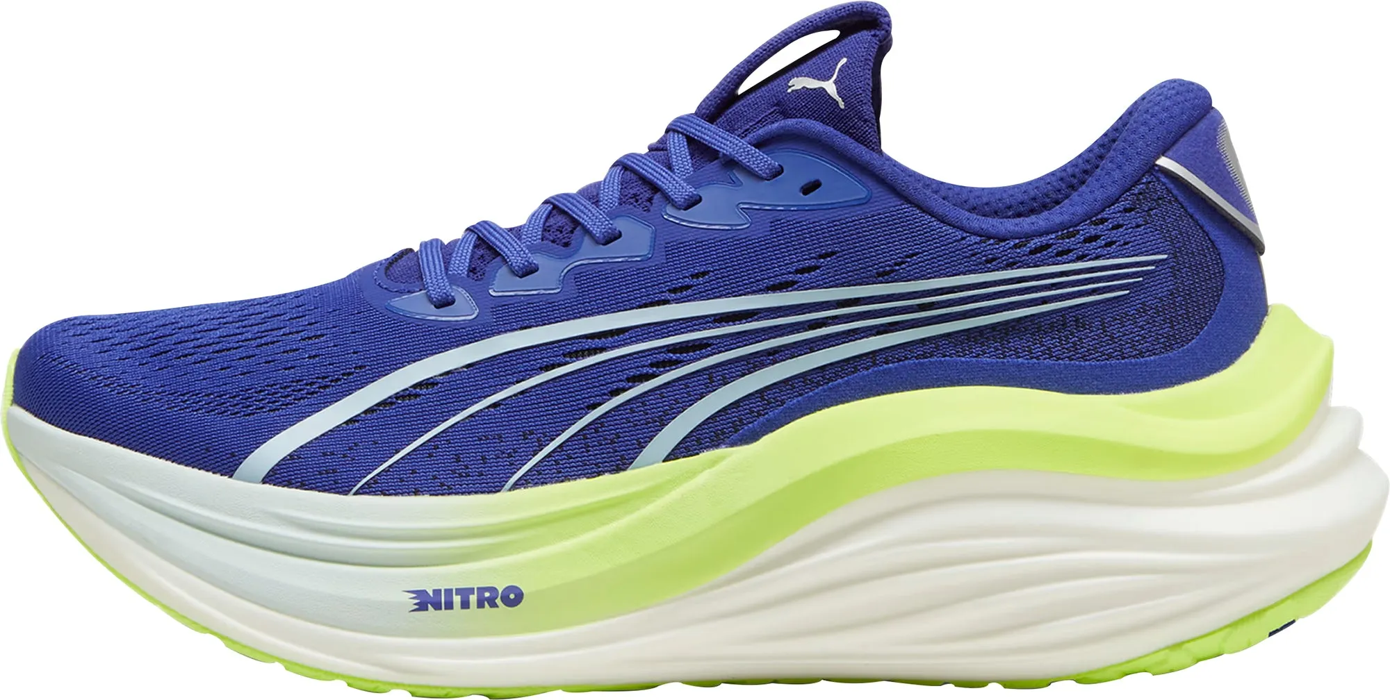 Puma MagMax Nitro Mens Running Shoes - Blue Puma sport shoes with bold branding