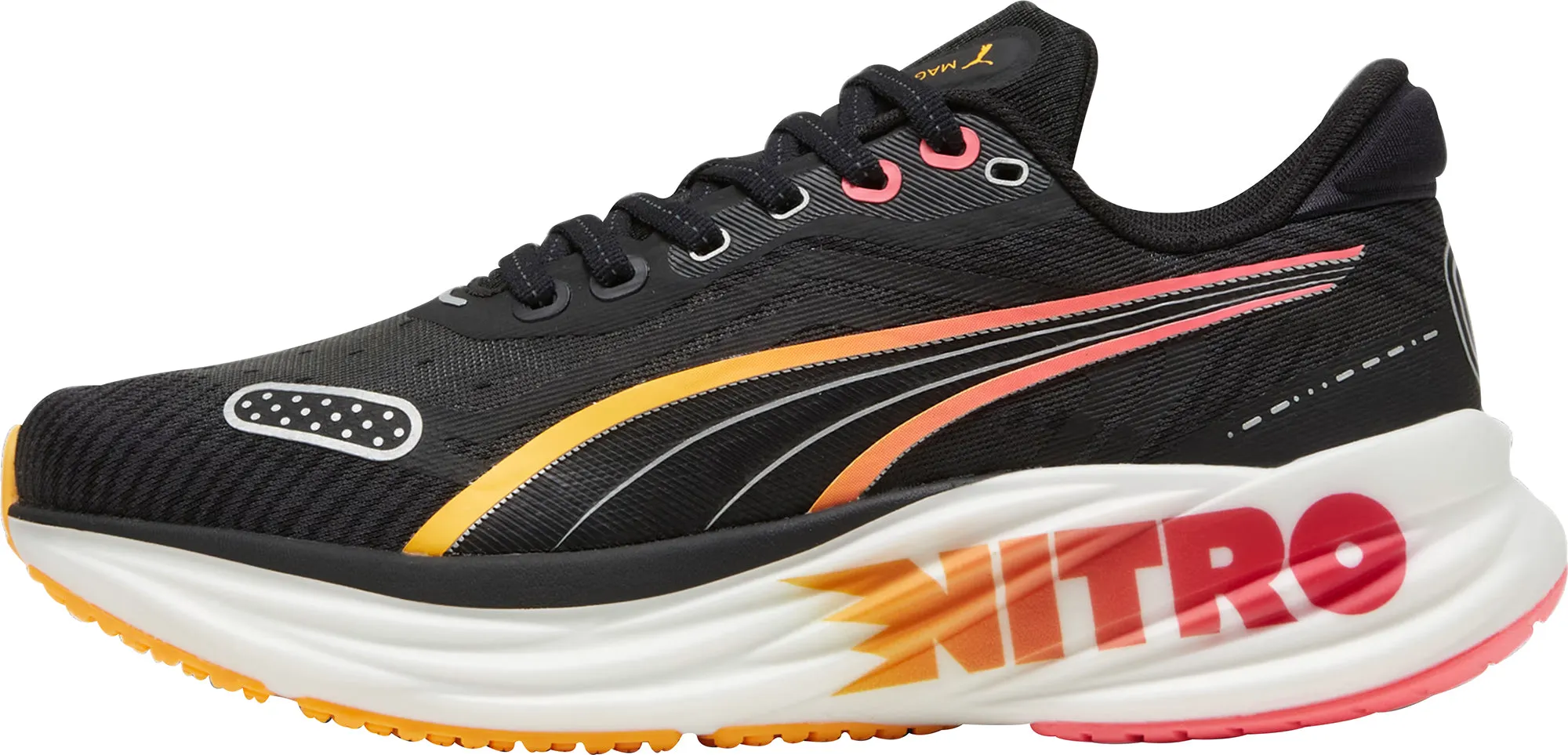 Puma Magnify Nitro 2 Womens Running Shoes - Black Puma sport shoes with bold branding