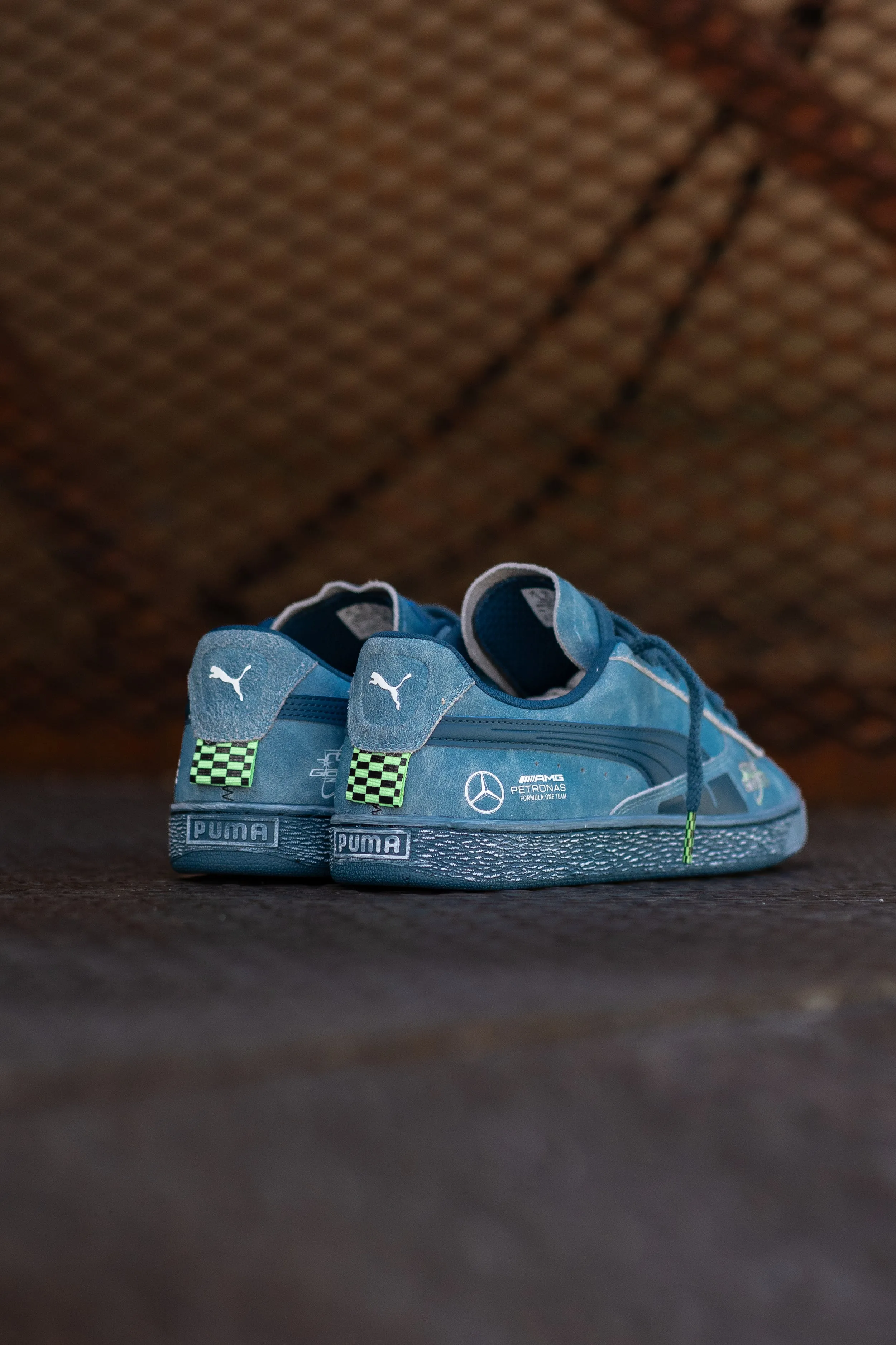 Puma Mercedes-AMG Petronas F1 Team Crews Go Summer Suede T (Ocean Tropic) Puma athletic shoe visuals