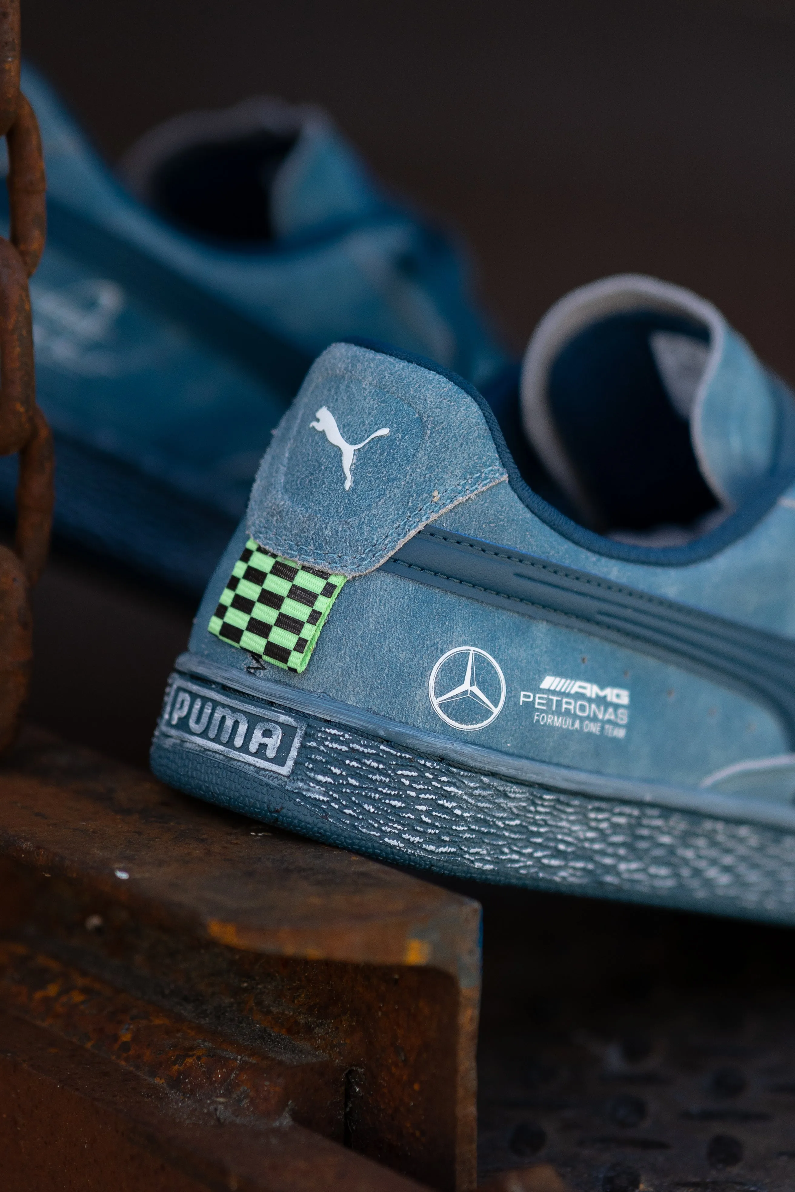 Puma Mercedes-AMG Petronas F1 Team Crews Go Summer Suede T (Ocean Tropic) Puma athletic shoe visuals