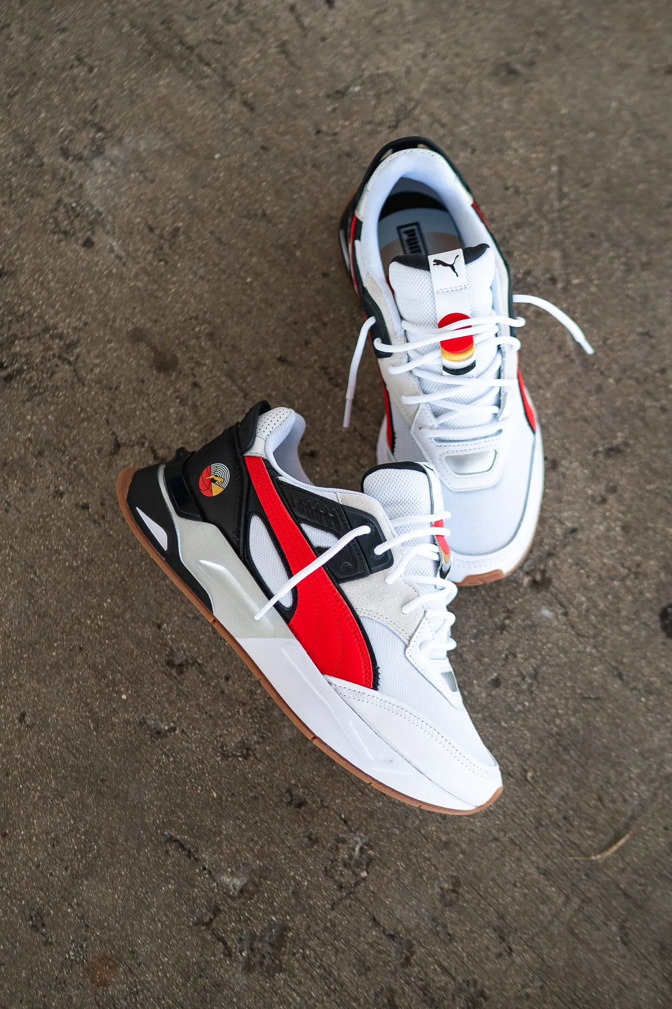 Puma Mirage Sport AS (White/Red) Puma athletic shoe visuals