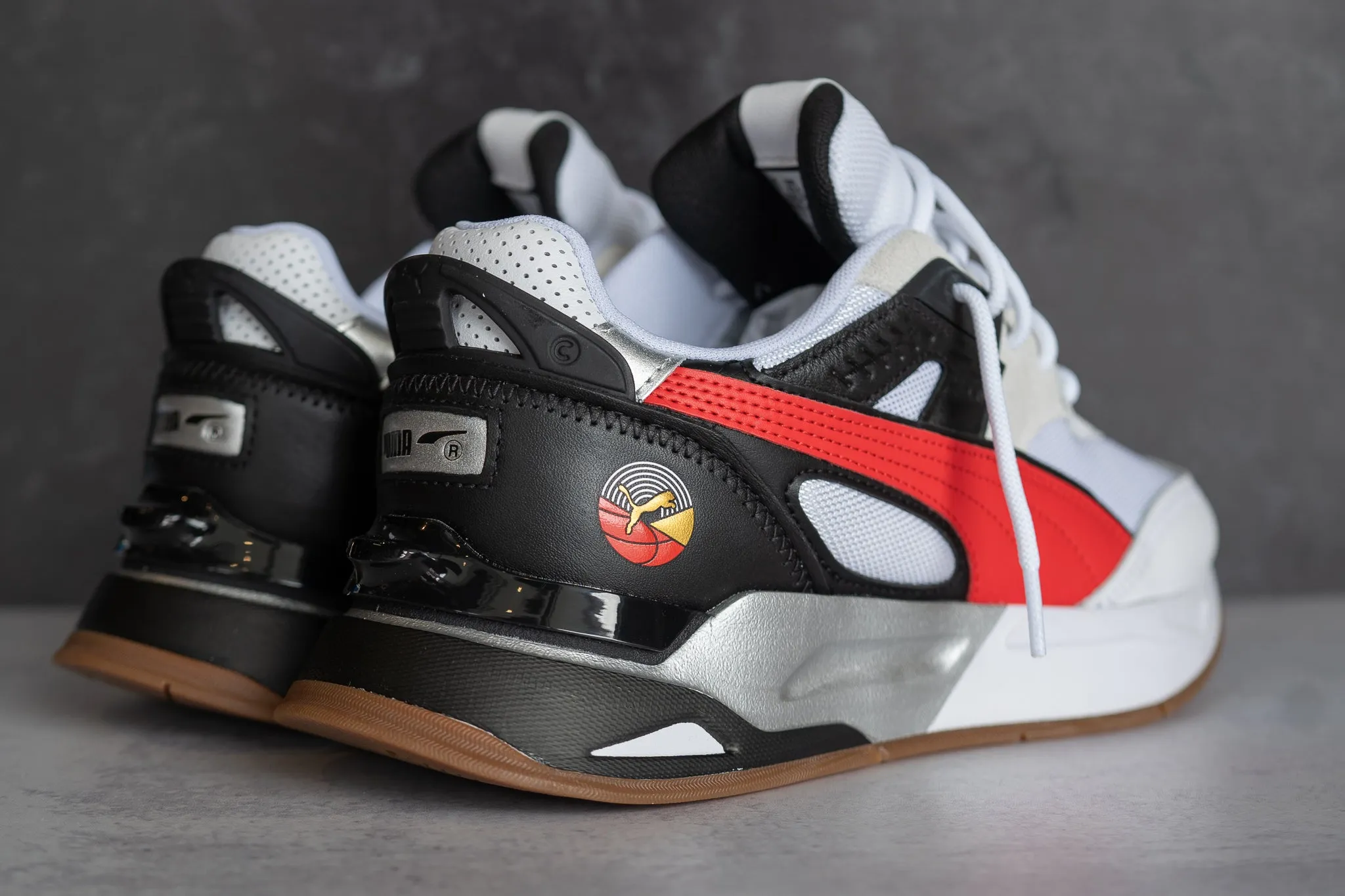 Puma Mirage Sport AS (White/Red) Puma athletic shoe visuals
