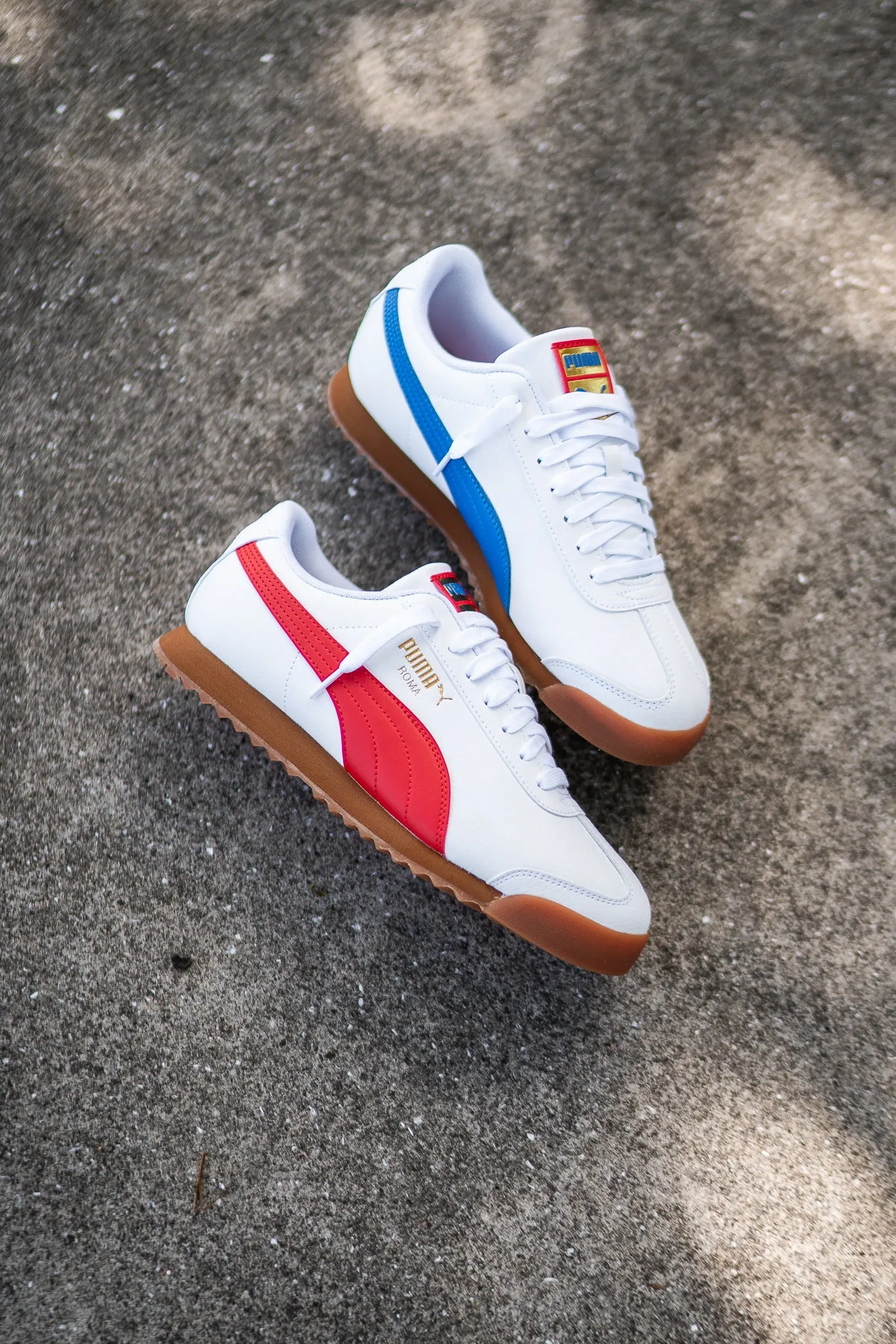 Puma Roma RWB (White/Red) Puma athletic shoe visuals