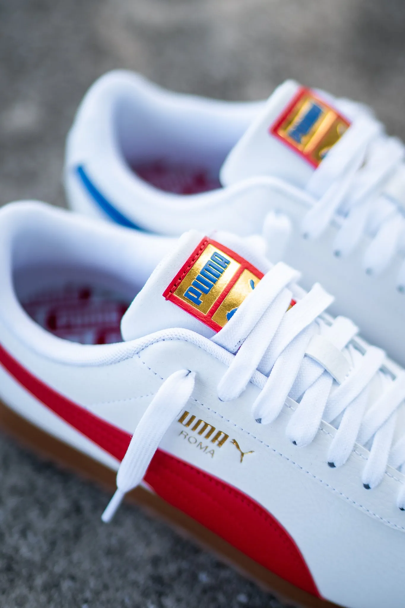 Puma Roma RWB (White/Red) Puma athletic shoe visuals
