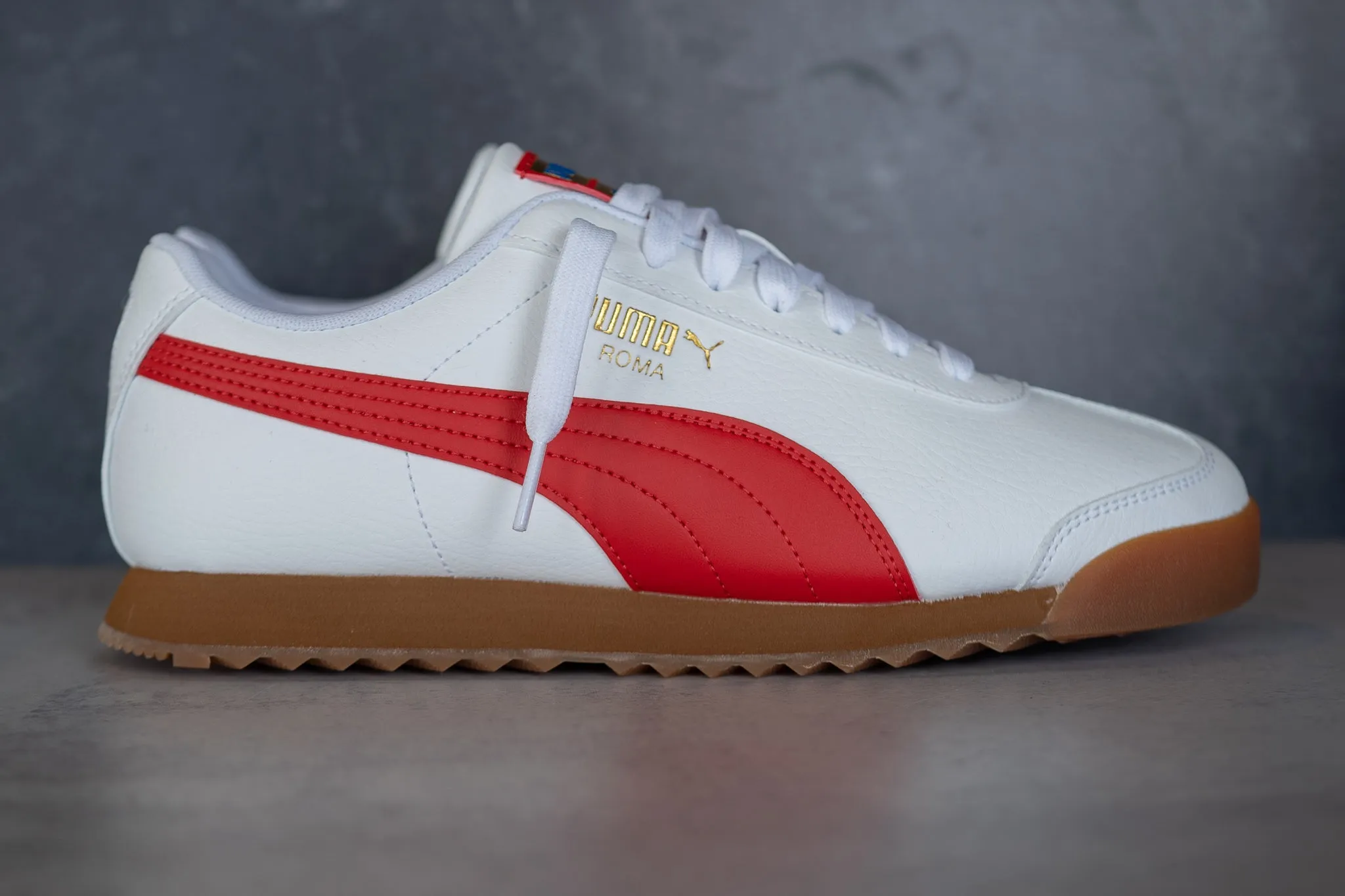 Puma Roma RWB (White/Red) Puma athletic shoe visuals