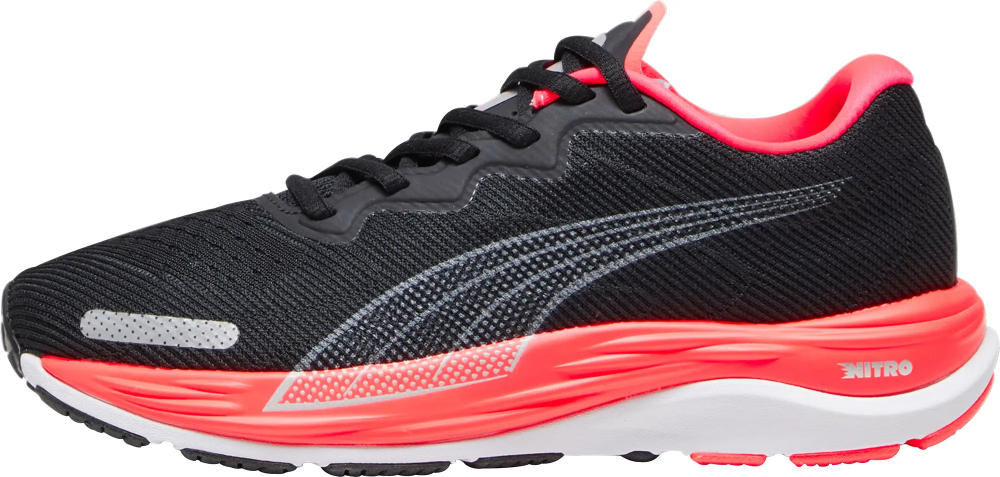 Puma Velocity Nitro 2 Womens Running Shoes - Black Puma sport shoes with bold branding