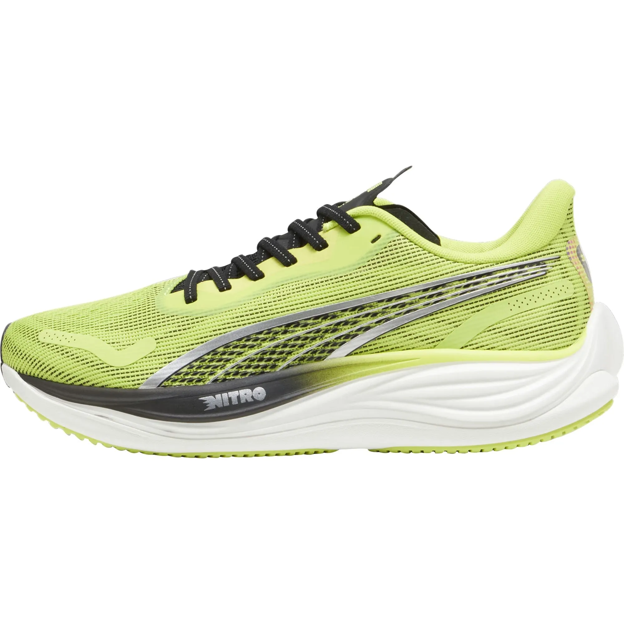 Puma Velocity Nitro 3 Mens Running Shoes - Green Puma sport shoes with bold branding