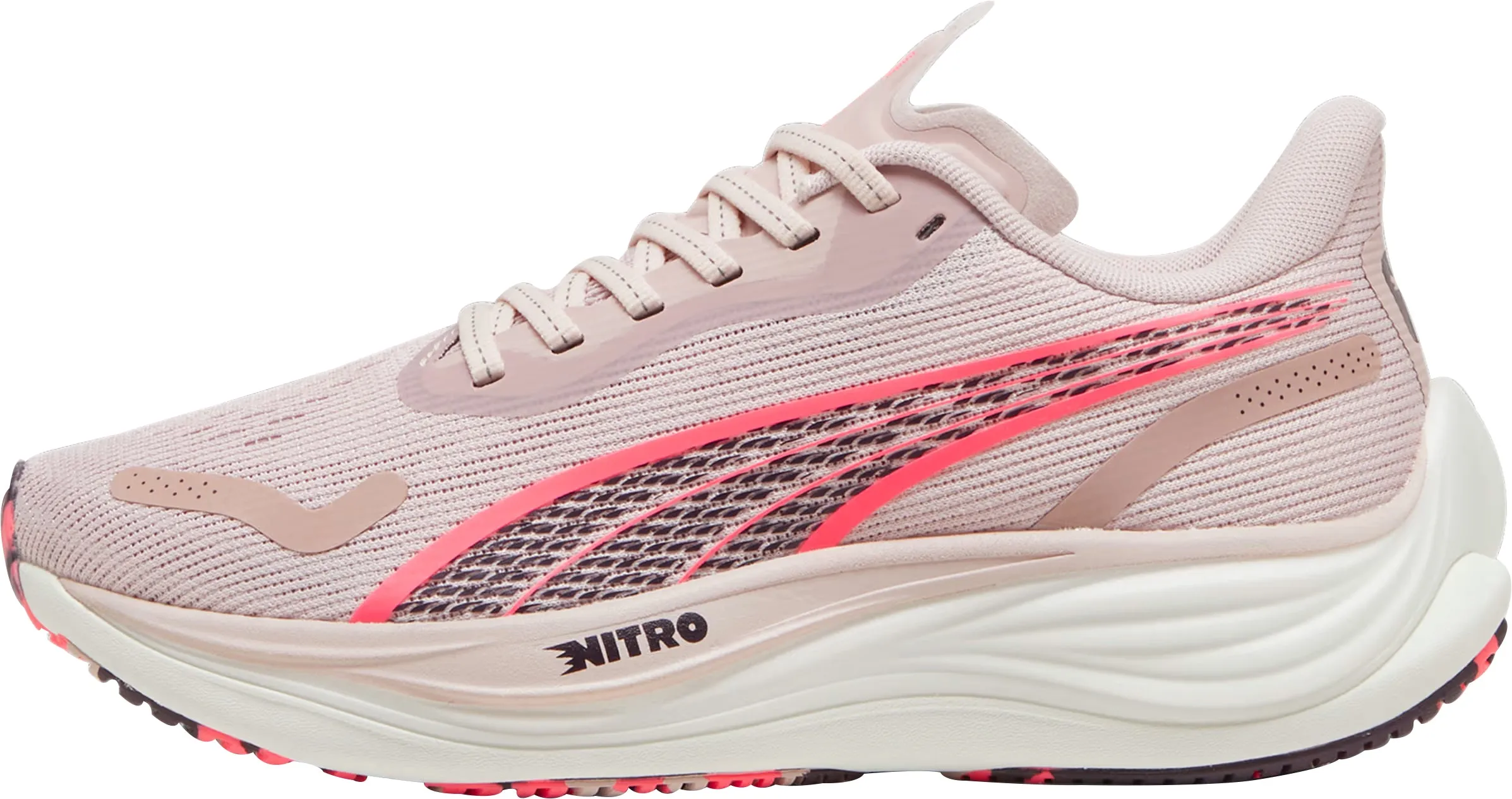 Puma Velocity Nitro 3 Womens Running Shoes - Pink Puma sport shoes with bold branding