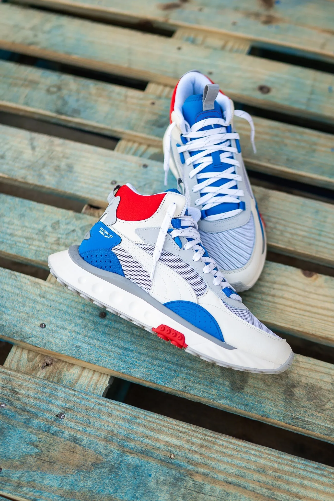 Puma Wild Rider Mid WS (Ivory Glow/Future Blue) Puma athletic shoe visuals