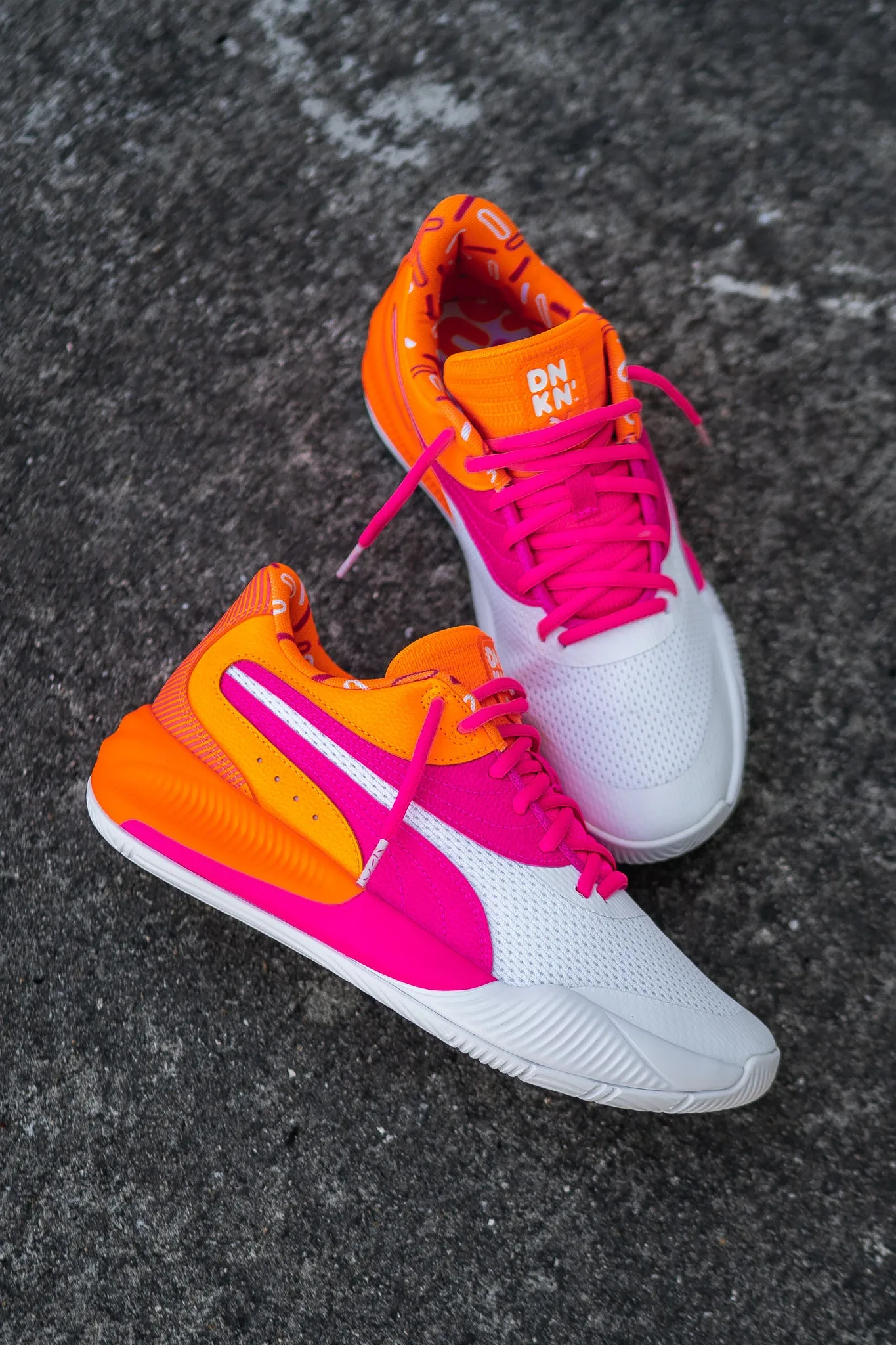 Puma X DUNKIN' Triple Puma athletic shoe visuals