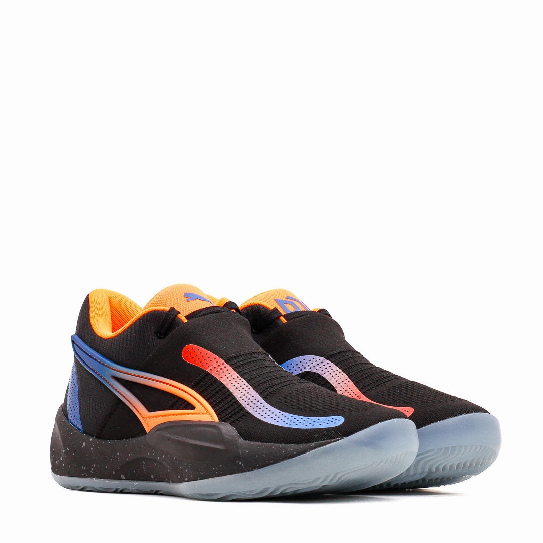 Puma Basketball Men Rise Nitro RJ Barrett Black Orange Blue 377388-02 Puma casual footwear shots