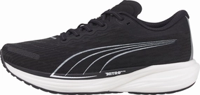 Puma Deviate Nitro 2 WIDE FIT Mens Running Shoes - Black Puma sport shoes with bold branding