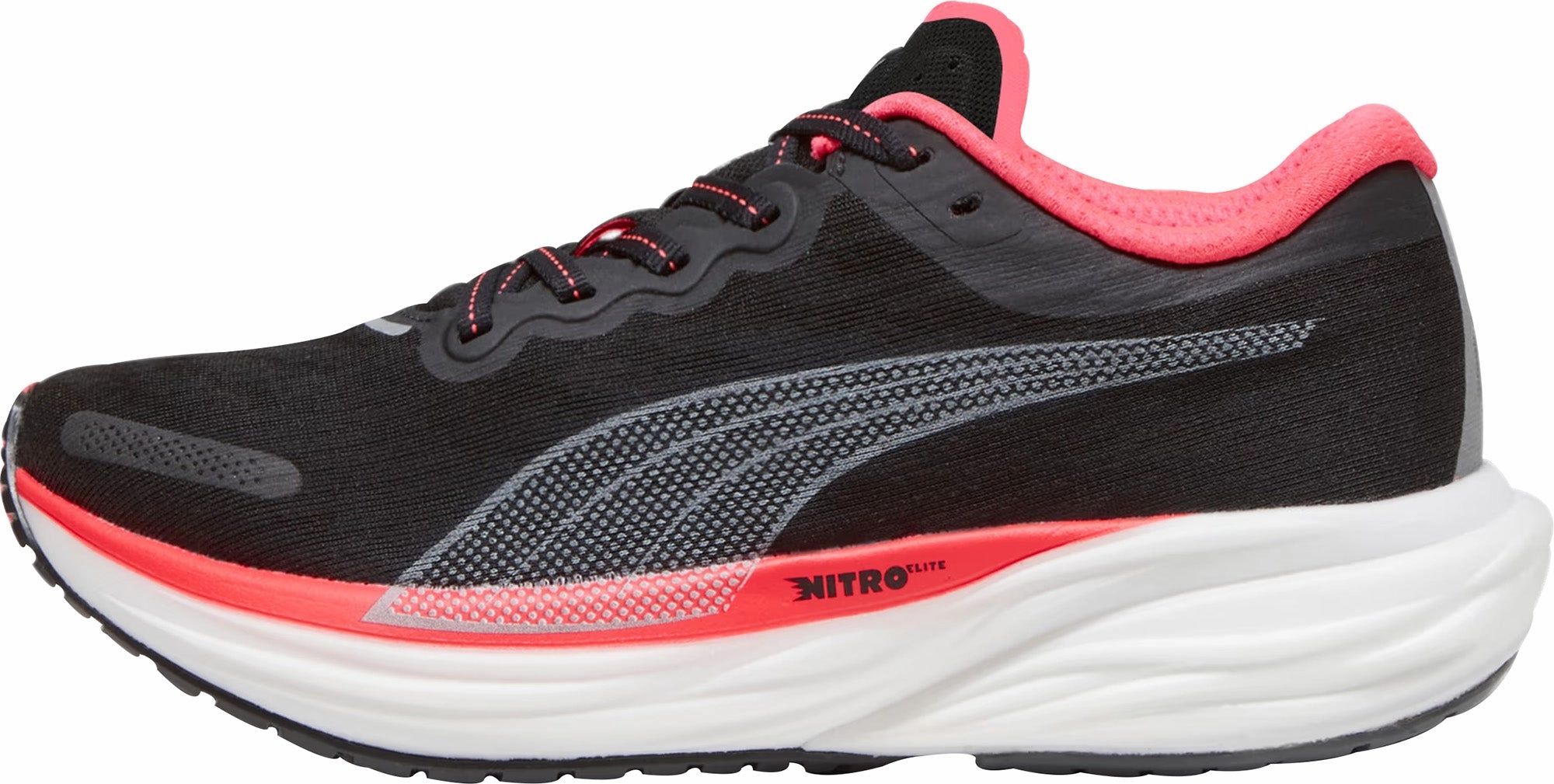 Puma Deviate Nitro 2 Womens Running Shoes - Black Puma sport shoes with bold branding