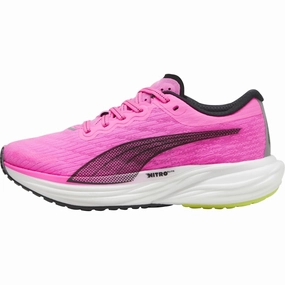 Puma Deviate Nitro 2 Womens Running Shoes - Pink Puma sport shoes with bold branding