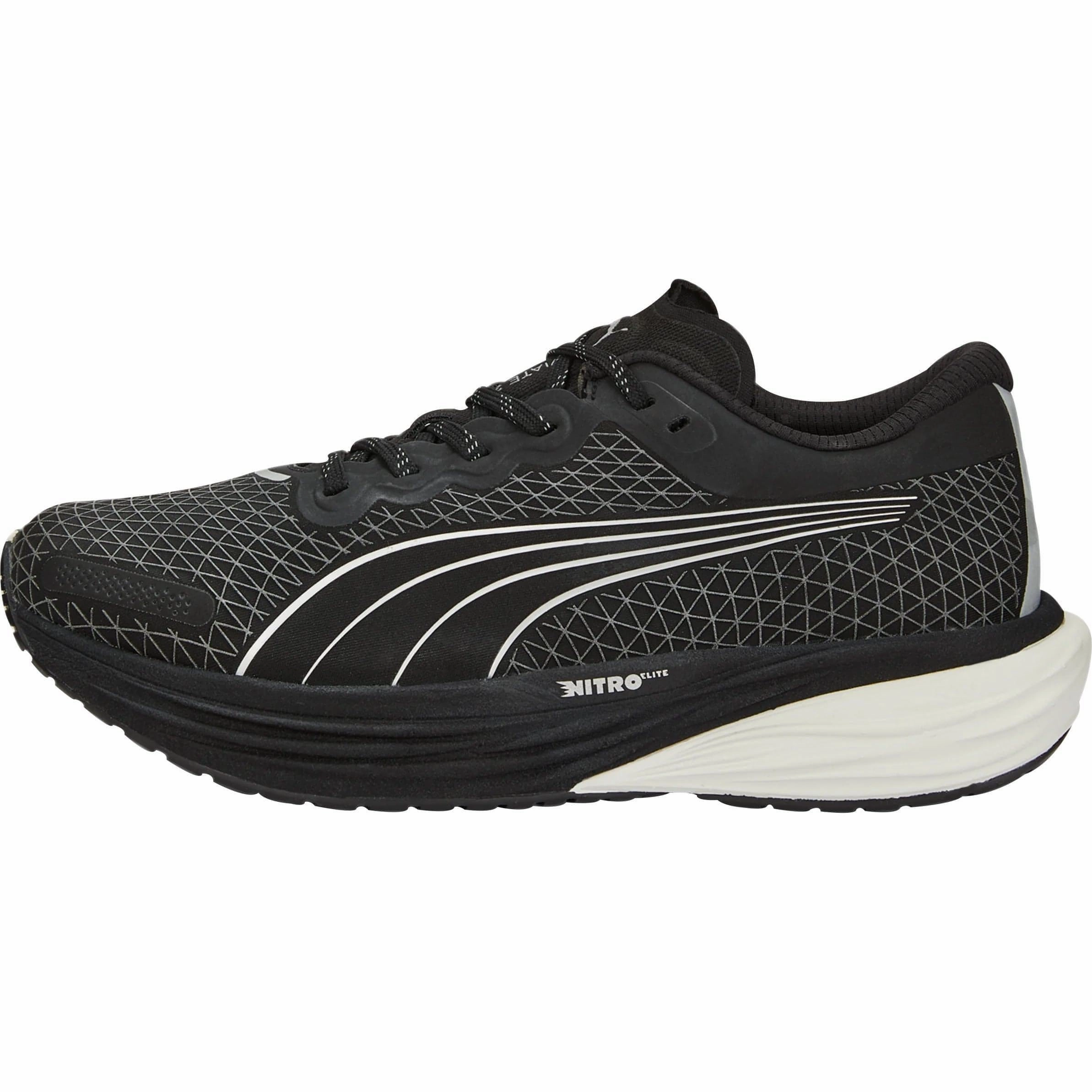 Puma Deviate Nitro 2 WTR Womens Running Shoes - Black Puma sport shoes with bold branding